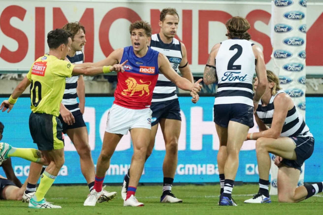 The Brisbane Lions have been stuck in Victoria since playing Geelong at the weekend, with their home game against Collingwood on Thursday now moved to Melbourne. Photo: AFL