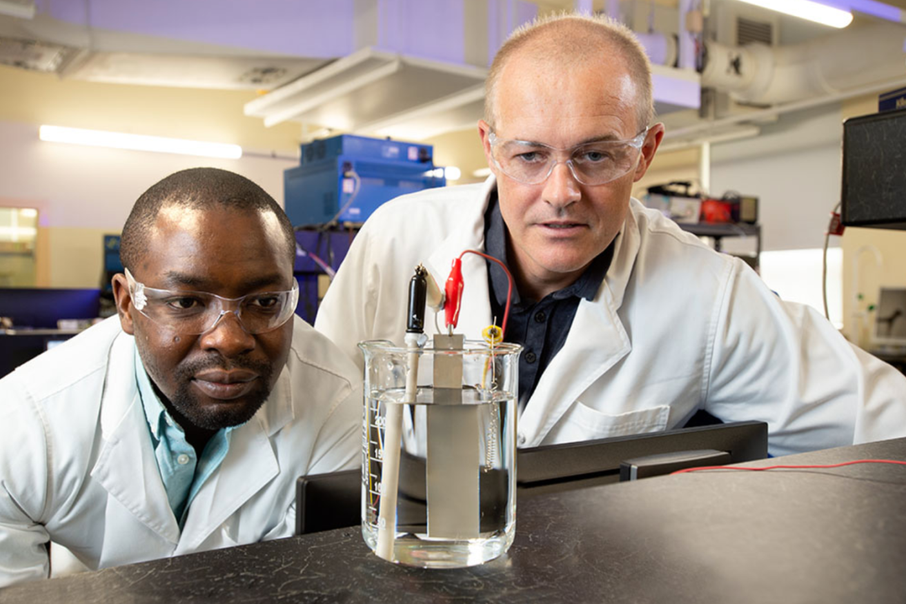 PhD researcher Olawale Oloye and Professor Anthony O'Mullane