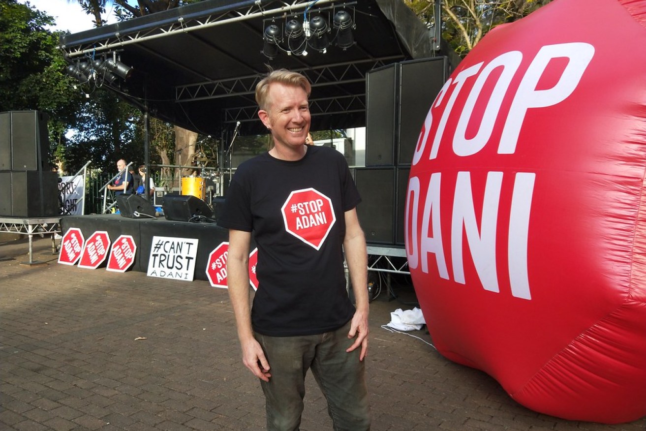 Activist Ben Pennings at an anti-Adani protest in 2018