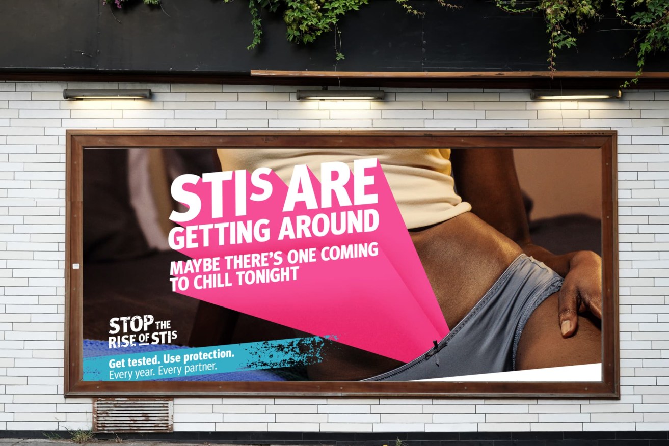 A billboard for a Queensland sexual health campaign. (Supplied)