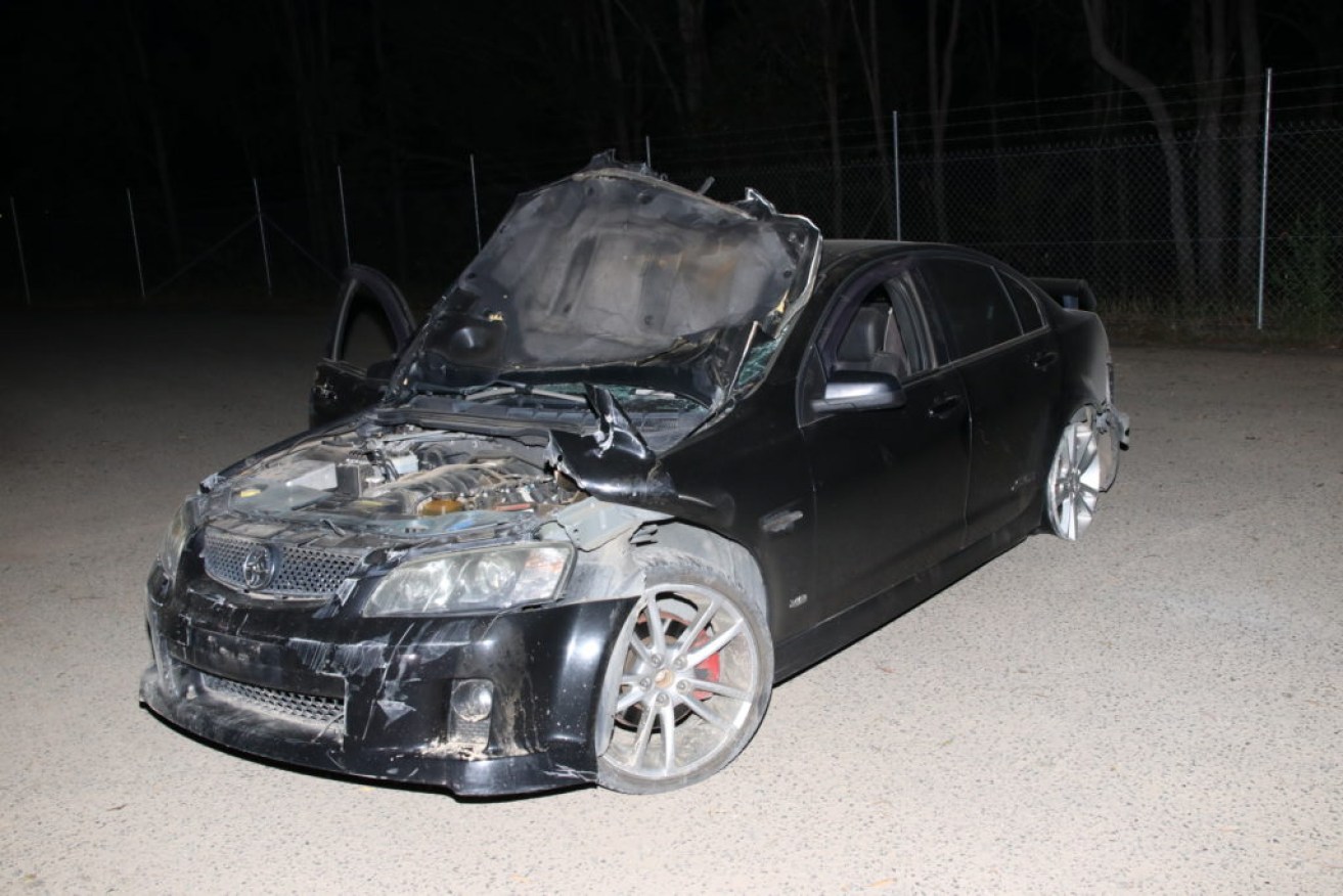 Police allege the man allegedly continued to drive around Gympie without tyres on the rear rims of the 2007 Holden Commodore. Photo: QPS