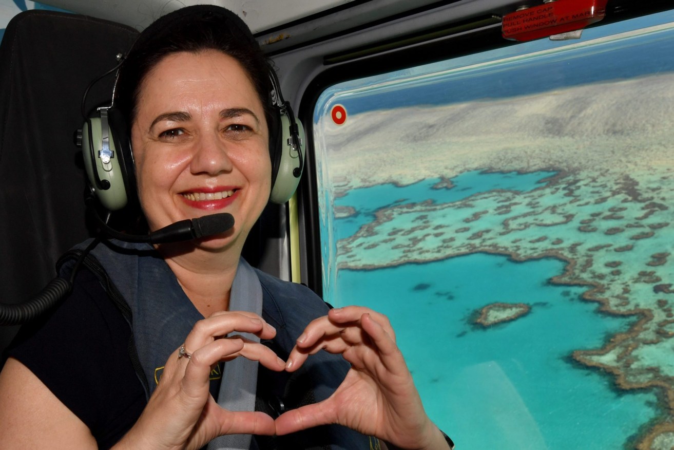 Queensland Premier Annastacia Palaszczuk during a visit to the Whitsundays. (AAP Image / Darren England) 