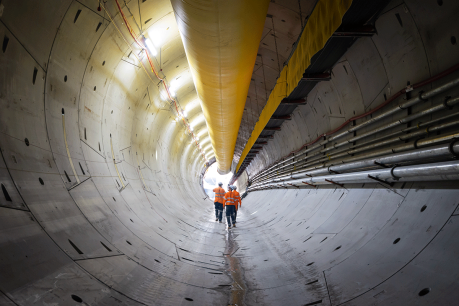 Hole lotta love: Rail tunnel taking shape as borer set to head beneath river