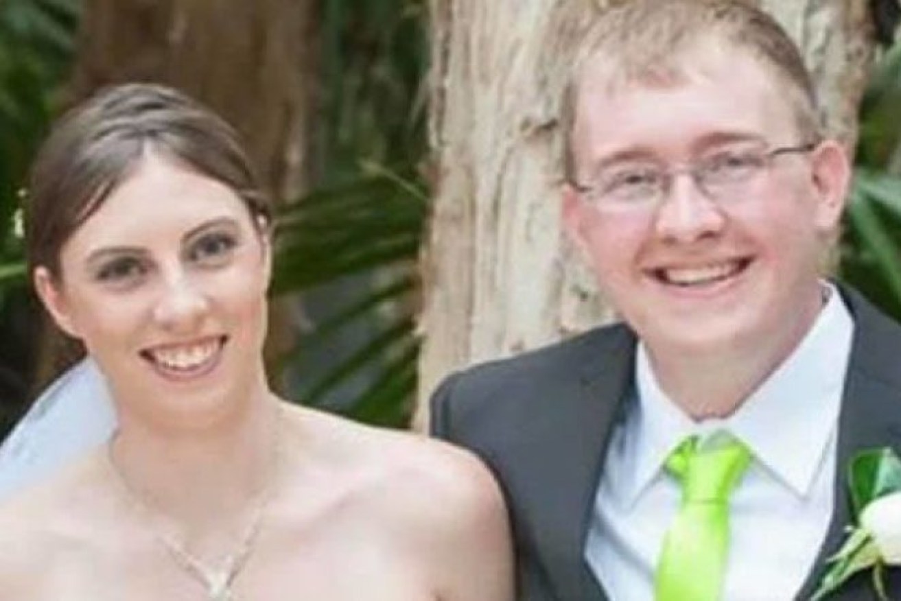 Kelly Wilkinson and her alleged killer, estranged husband Brian Earl Johnston, on their wedding day. (Photo: Supplied)