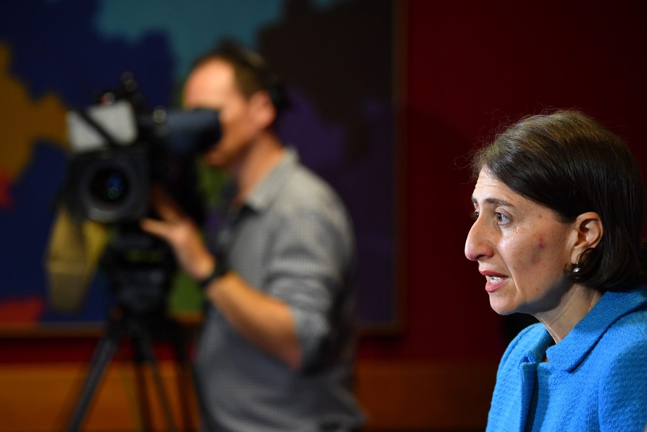 NSW Premier Gladys Berejiklian speaks to the media during a press conference in Sydney. (AAP Image/Joel Carrett)