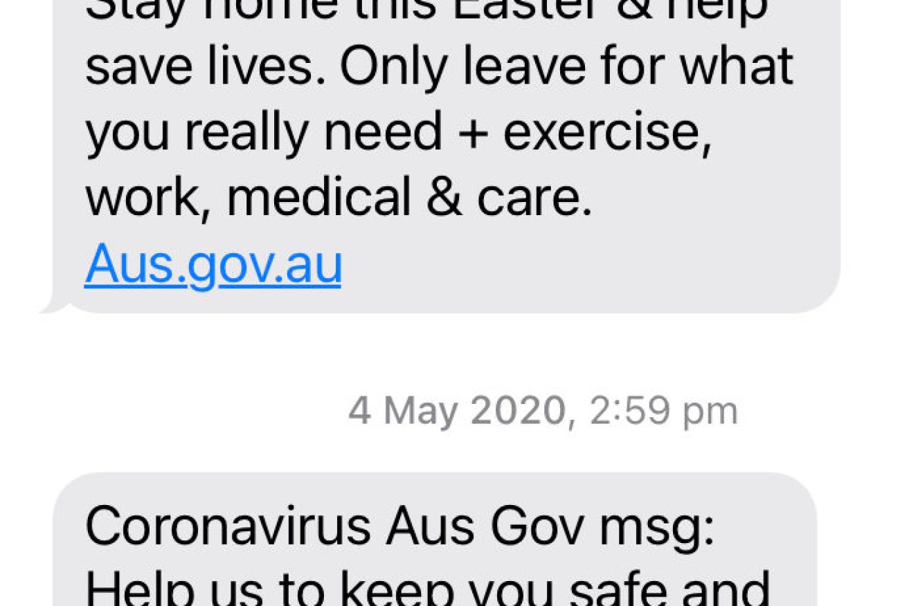 Government messages like these have been mistaken for scams.