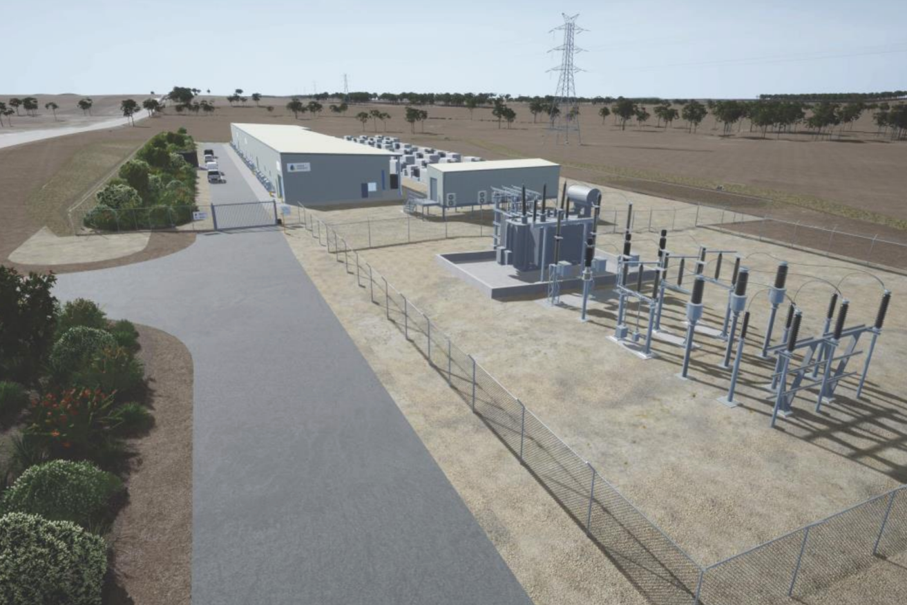 An artist's impression of the Wandoan South battery energy storage system. (Supplied)