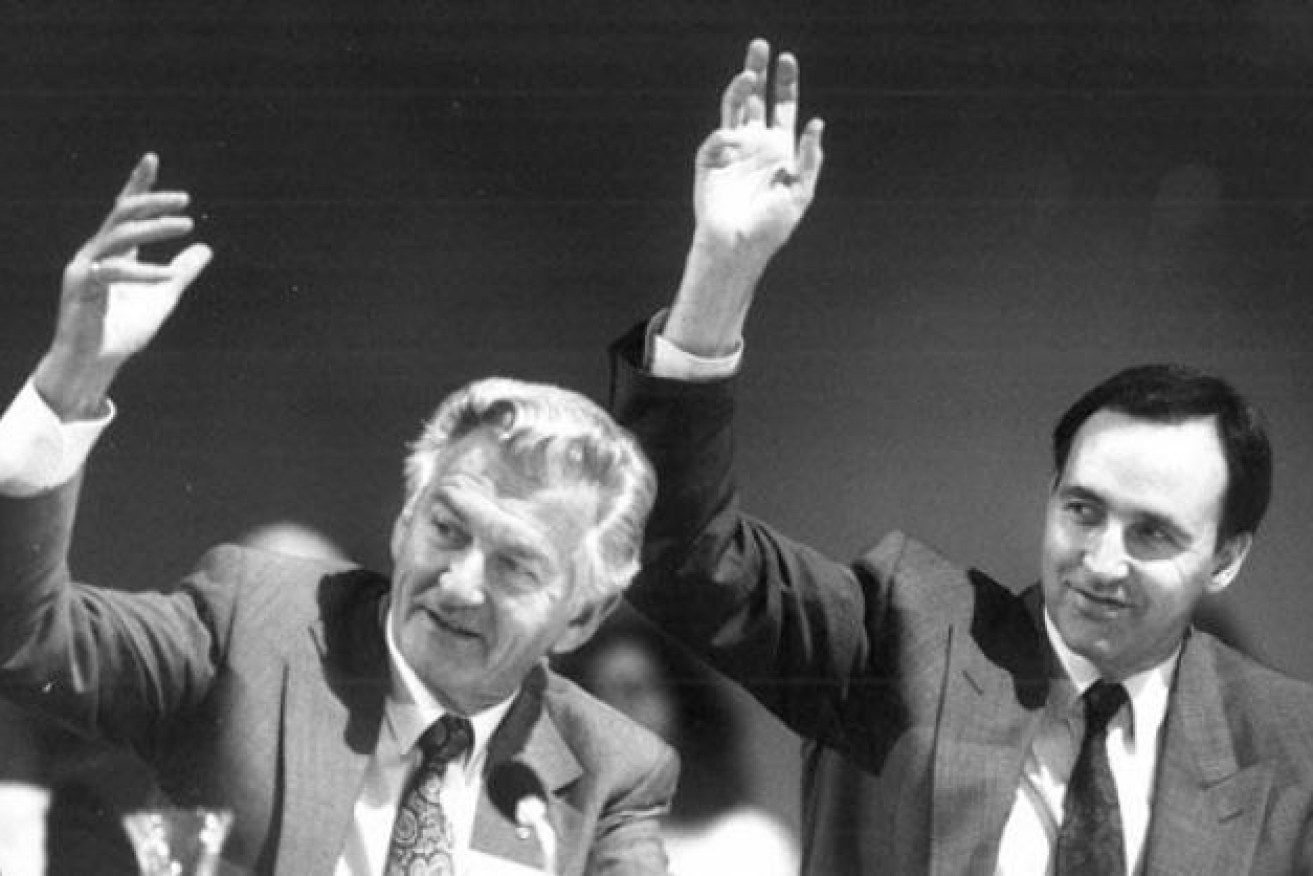 Prime Minister Bob Hawke and Treasurer Paul Keating established the original prices and incomes accord in 1983. (File image)