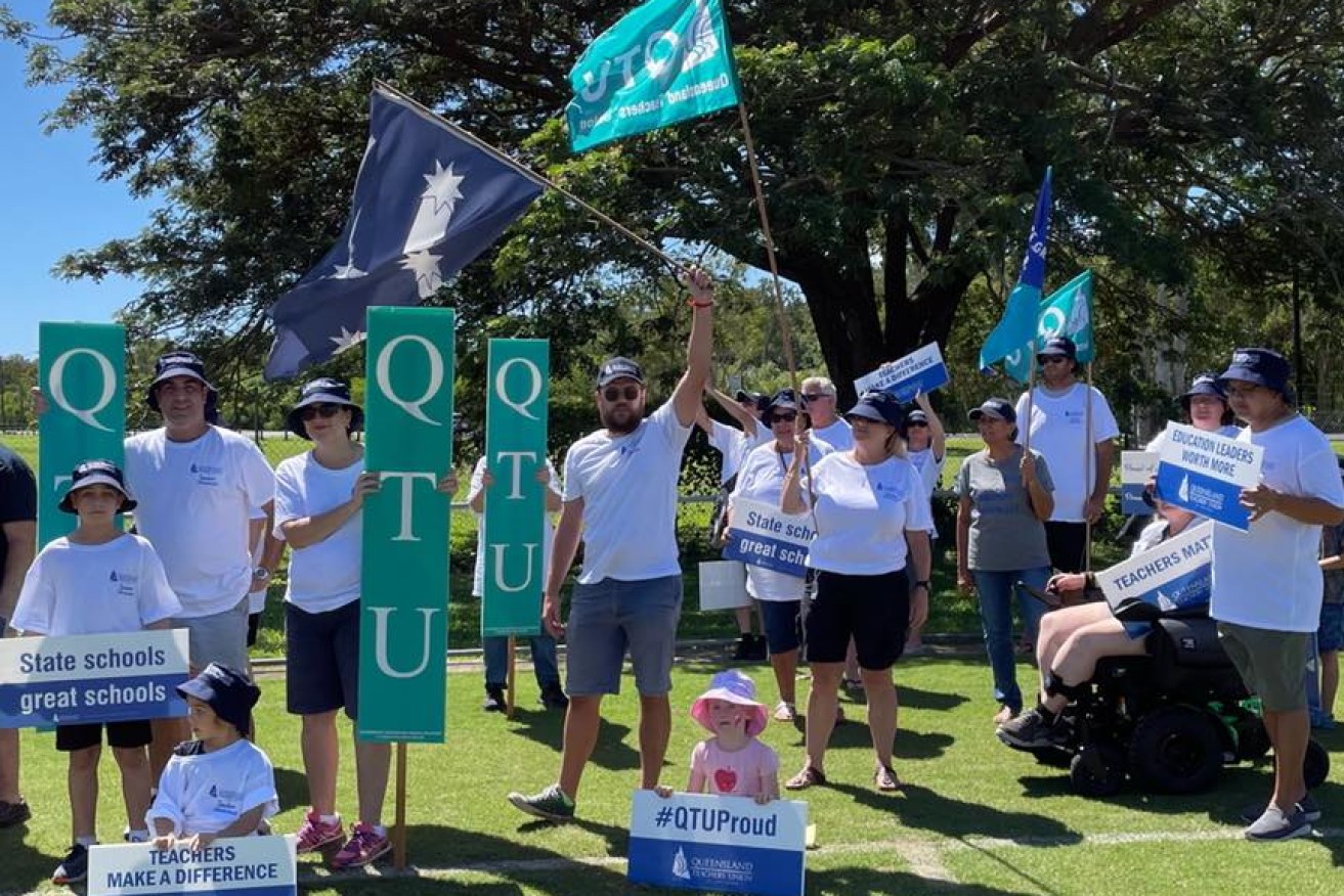 Teachers were out in force across Queensland on Labour Day. (QTU, Supplied)