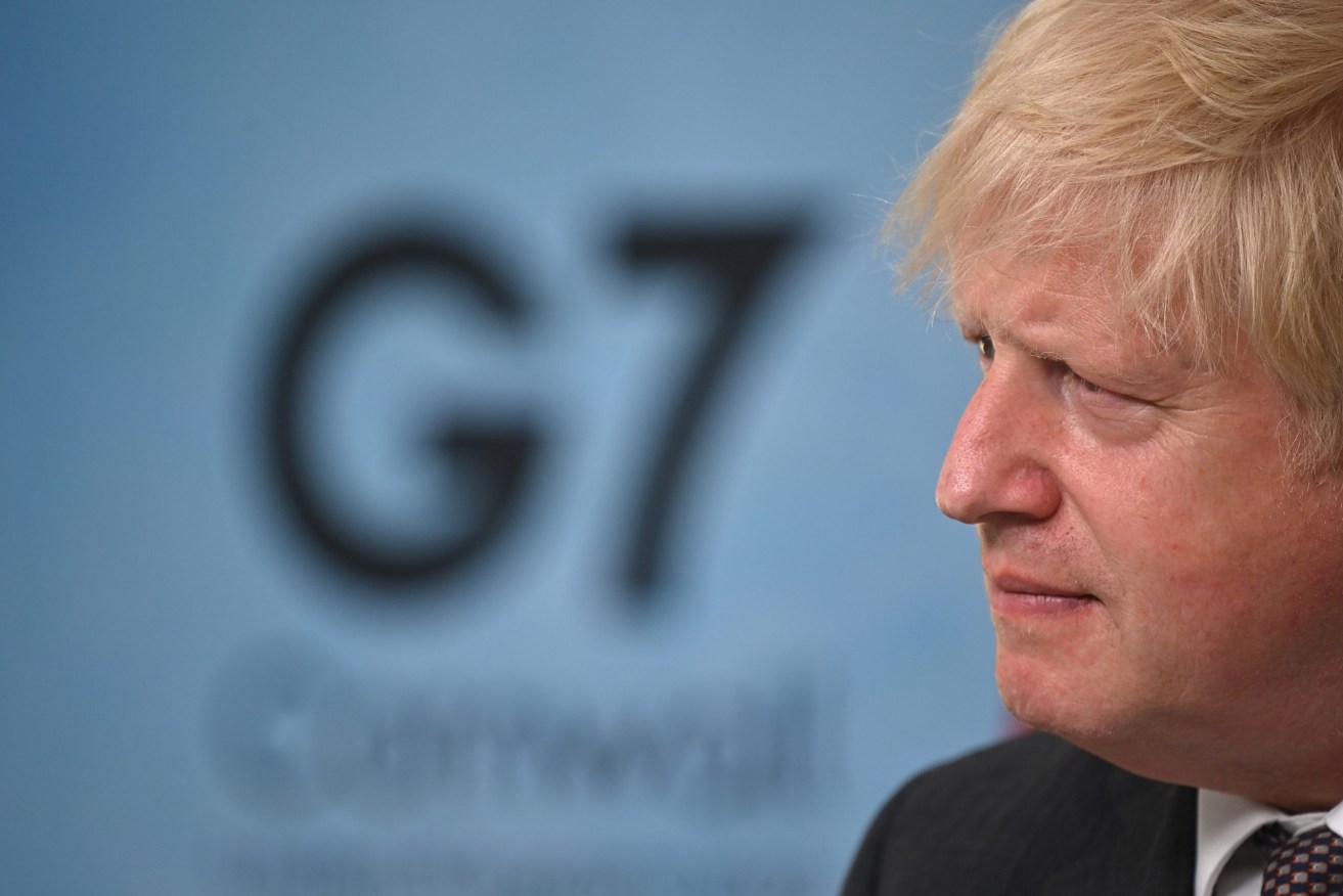 Prime Minister Boris Johnson during a press conference on the final day of the G7 summit in Cornwall.  Ben Stansall/PA Wire