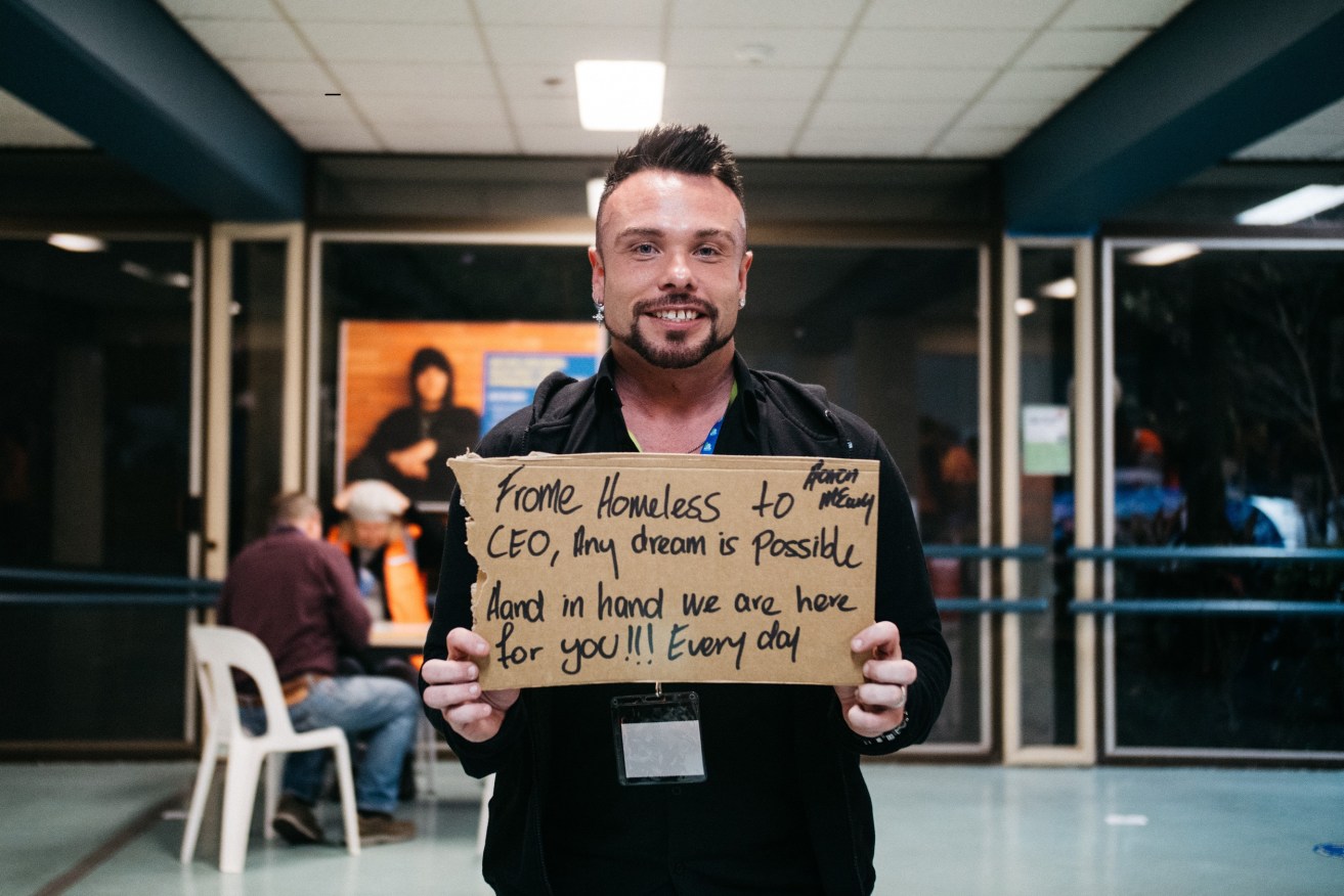 Formerly homeless Brisbane Vinnies CEO Sleepout participant, CEO of Urban 3mpire Aaron McCauley