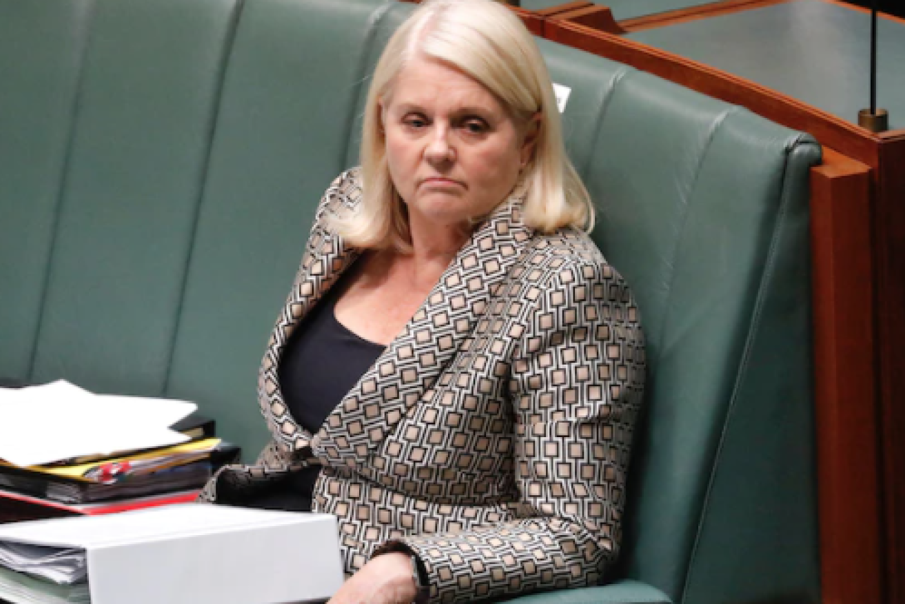 Home Affairs Minister Karen Andrews has made an emotional speech to Parliament about a family member involved in a violent relationship. (Photo:ABC)