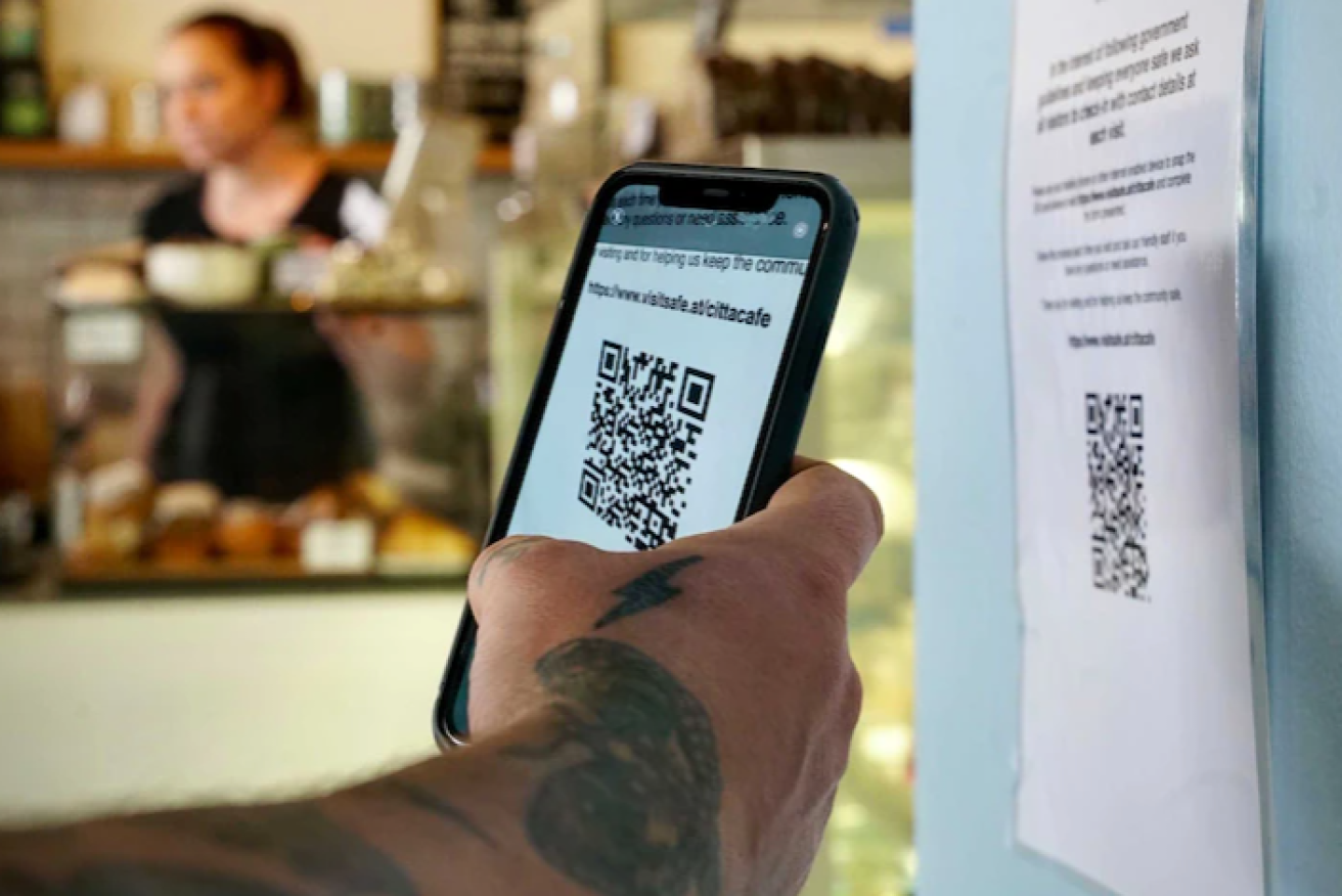 A Queensland woman replaced the QR code at a venue with links to an anti-vaccination website (ABC image).