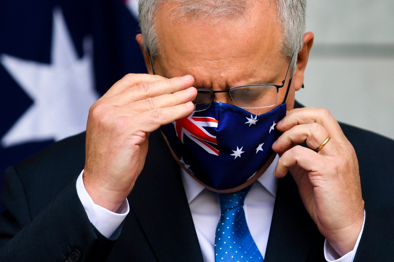 Prime Minister Scott Morrison has tested positive for Covid. (AAP Image/Lukas Coch)