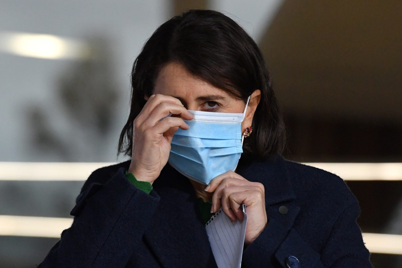 NSW Premier Gladys Berejiklian has predicted the daily NSW infection toll will be into triple figures today (AAP Image/Mick Tsikas) 