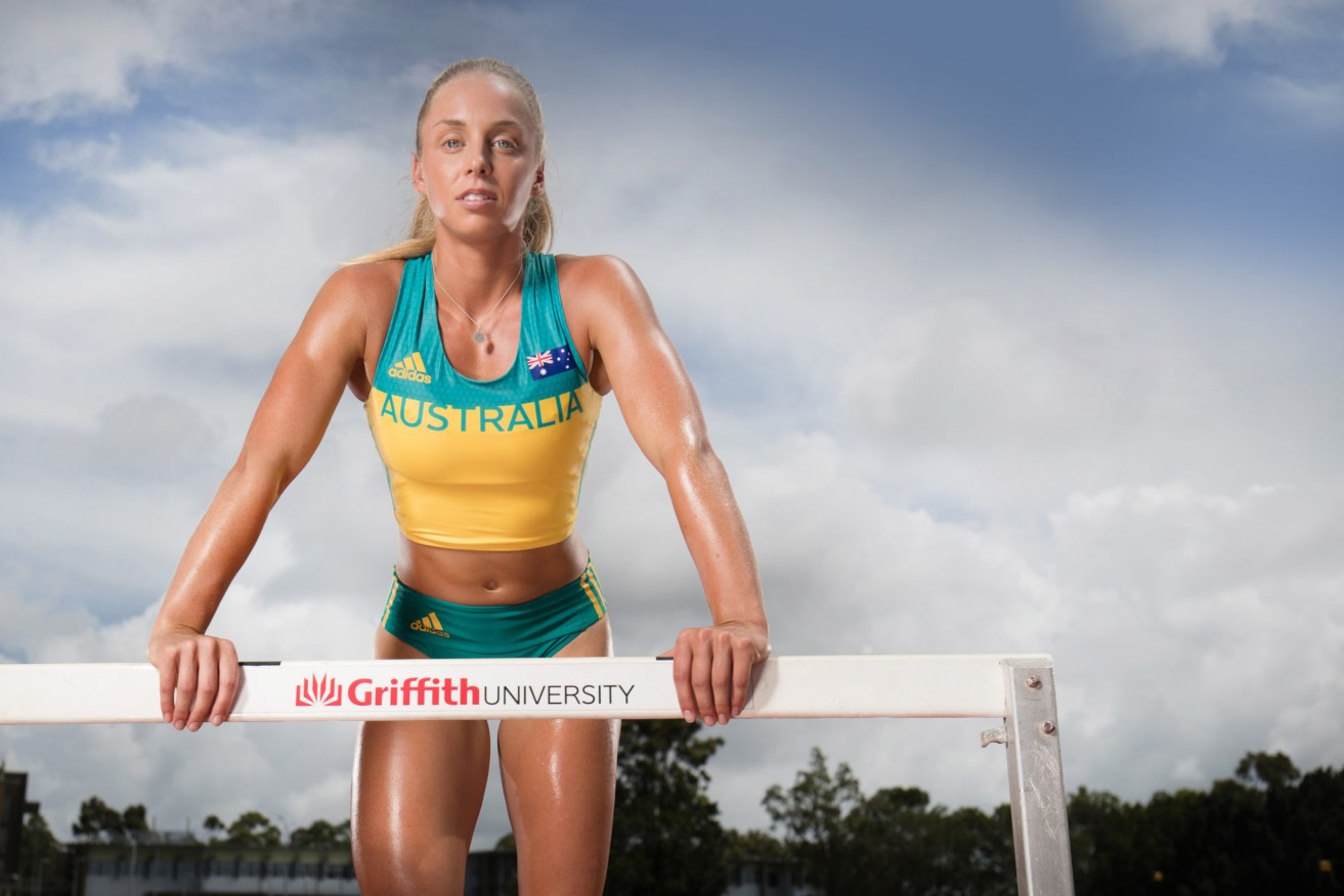 Liz Clay, studying a Griffith University Bachelor of Business, was selected in 100m hurdles (Image: Supplied)