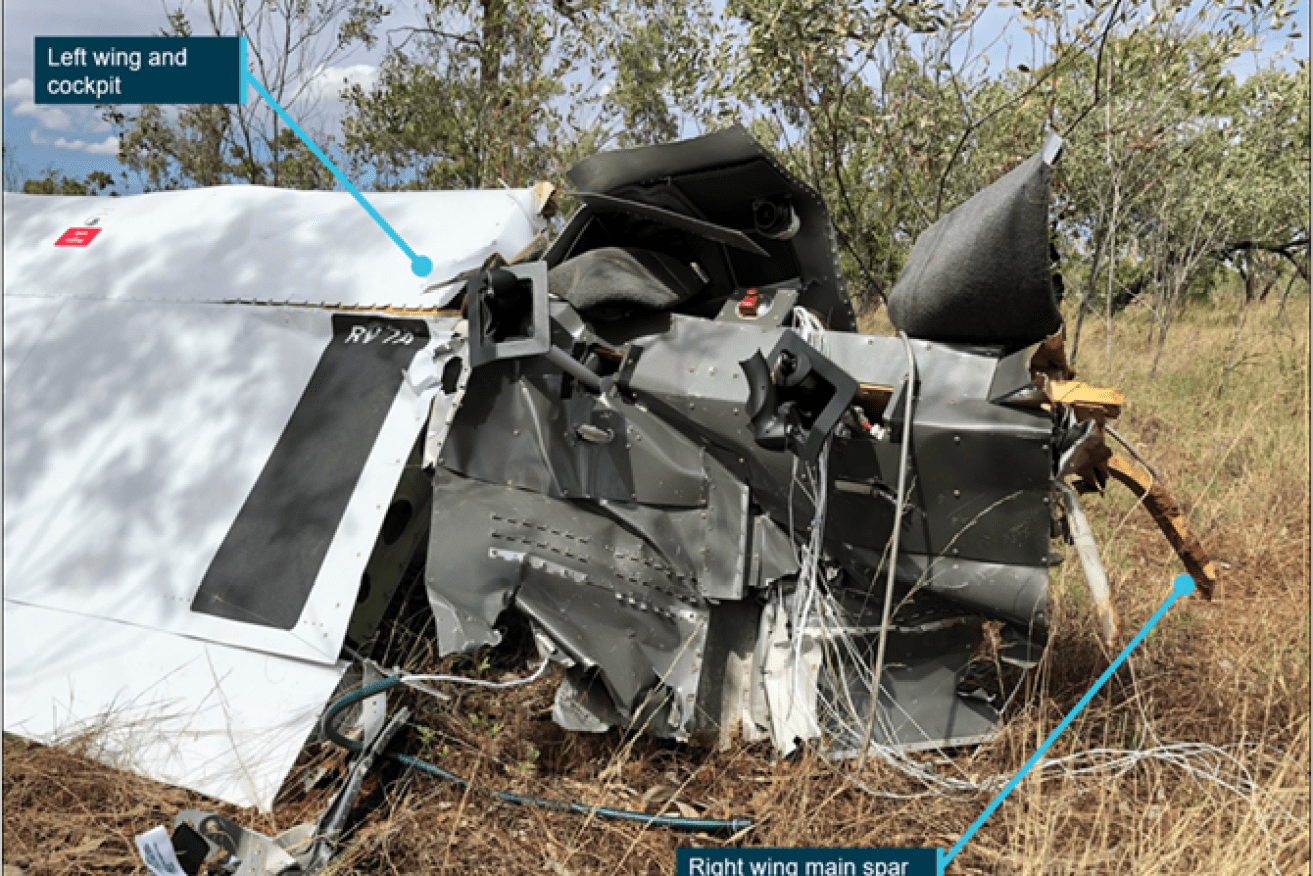 Part of the plane's wreckage. Image: ATSB