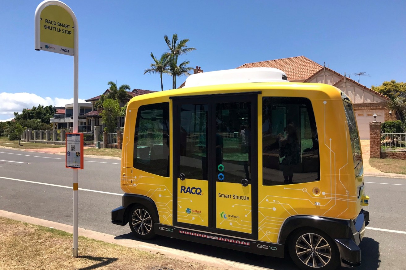 Driverless buses previously trialled at Redlands are now being tested on the Gold Coast Spit (Photo: Supplied)