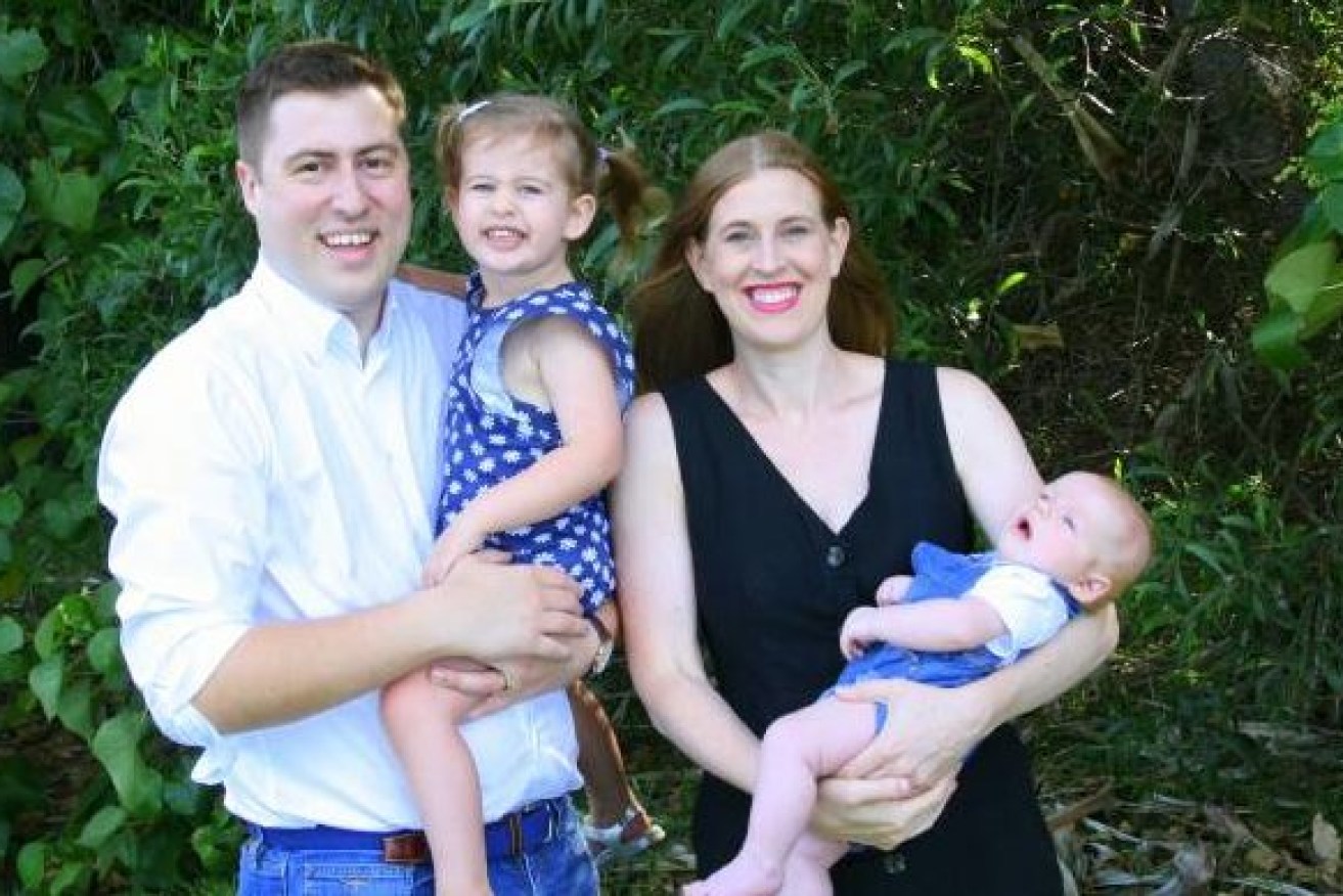 LNP pre-selection candidate Henry Pike, pictured with wife Kate, daughter Laura and son Christian.