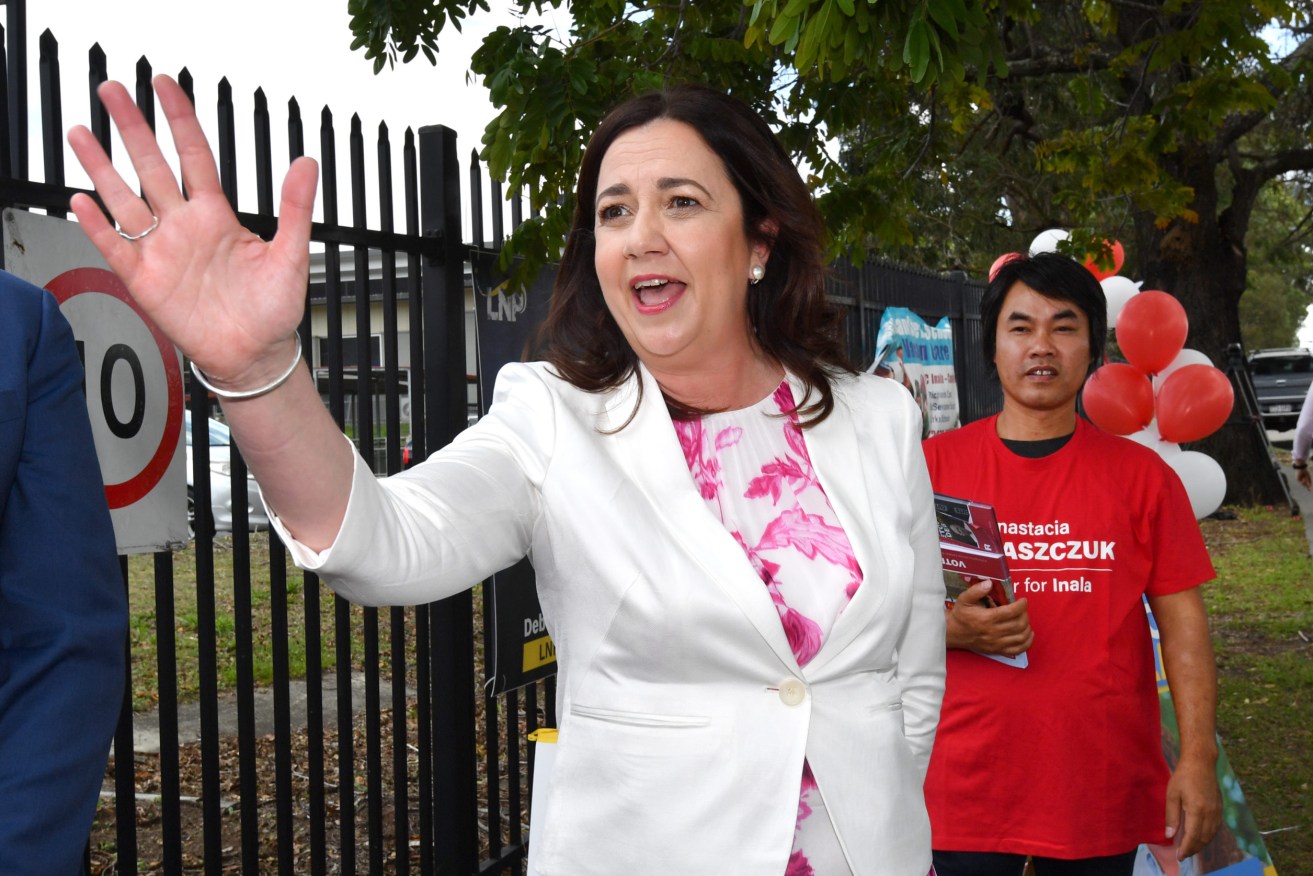 Queensland Premier Annastacia Palaszczuk (left)will meet with the new Federal Treasurer Jim Chalmers to discuss funding the state's struggling hospitals. (AAP Image/Darren England)