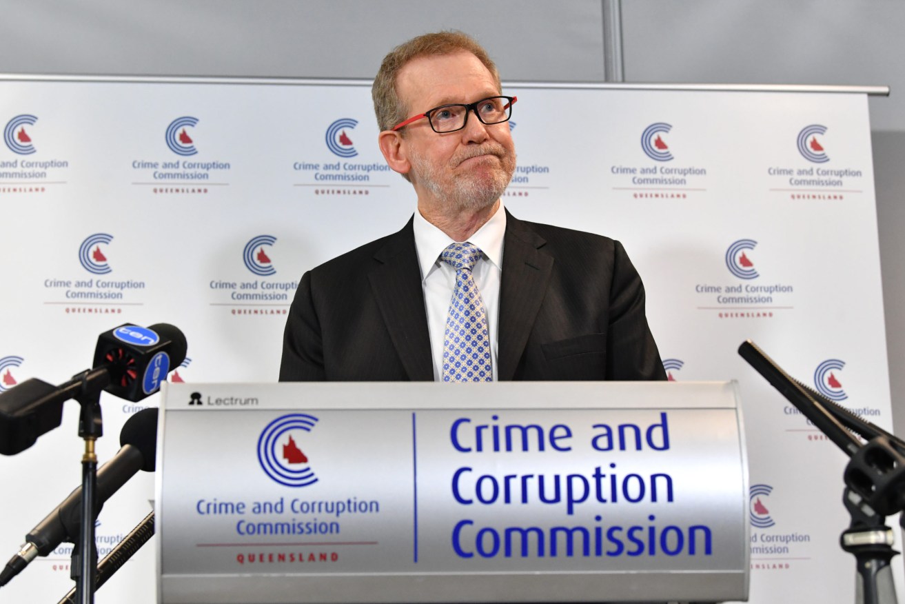 Crime and Corruption Commission chairman Alan MacSporran QC. (AAP Image/Darren England) 
