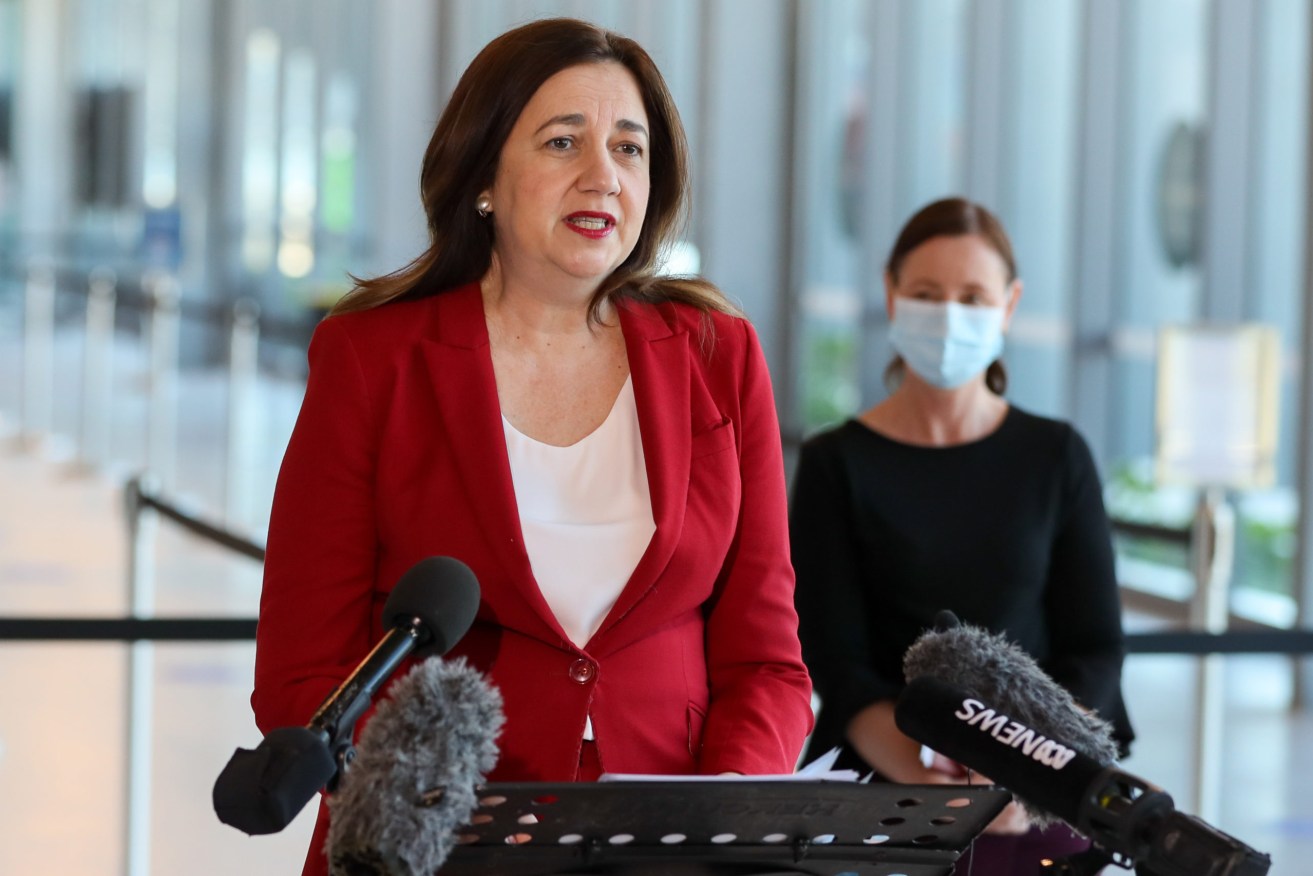 Premier Annastacia Palaszczuk says the next 24-48 hours will be crucial after a second unlinked case has emerged on the Gold Coast. (AAP Image/Russell Freeman) 