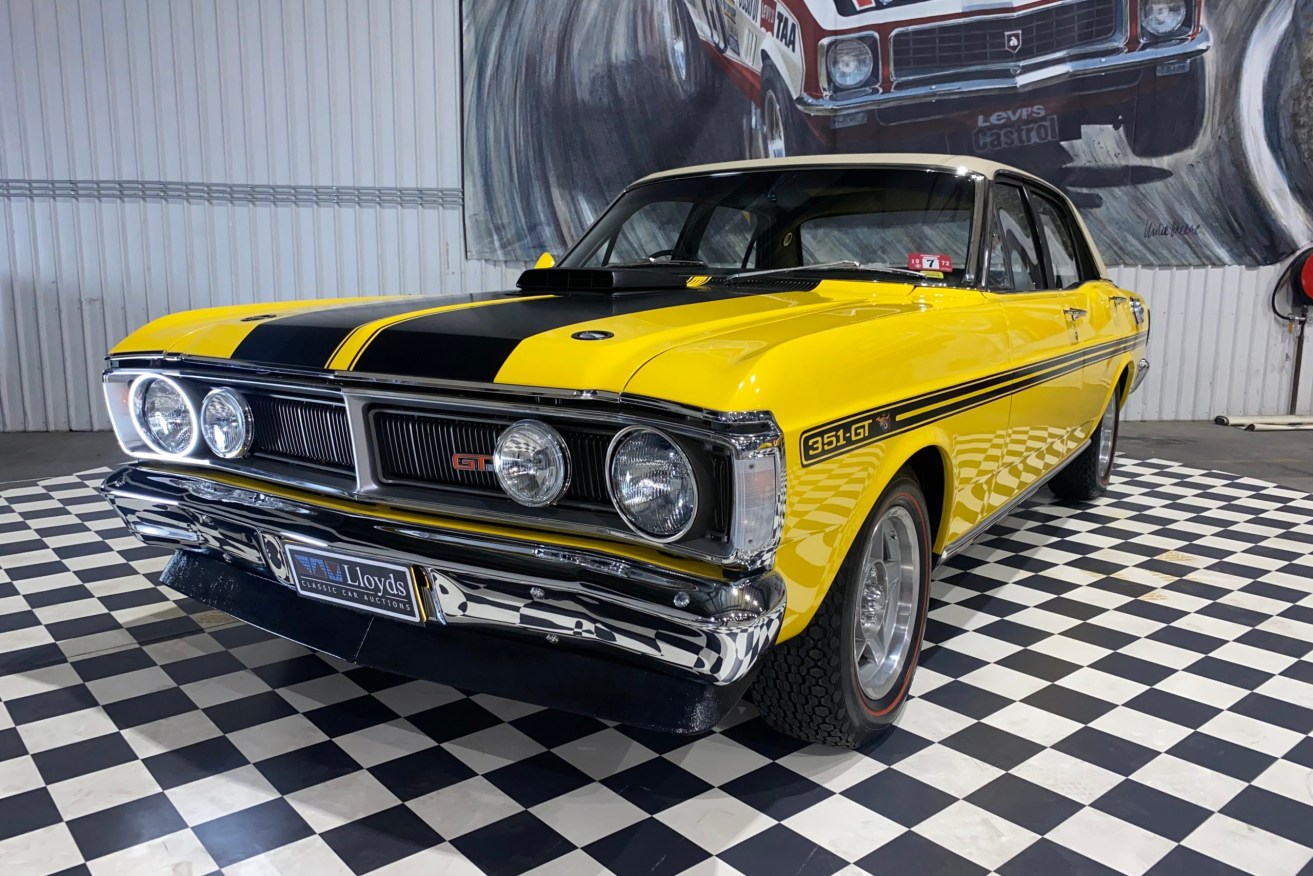 A supplied undated image obtained Friday, September 24, 2021 shows a GTHO Phase III Ford Falcon. The Ford Falcon is up for auction with bids expected to top $1 million. (AAP Image/Supplied by Lloyds Auctions) NO ARCHIVING, EDITORIAL USE ONLY