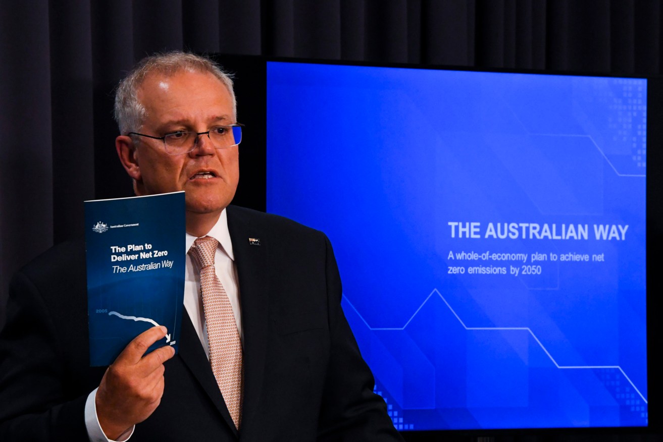 Australian Prime Minister Scott Morrison speaks to the media during a press conference at Parliament House in Canberra. (AAP Image/Lukas Coch) 