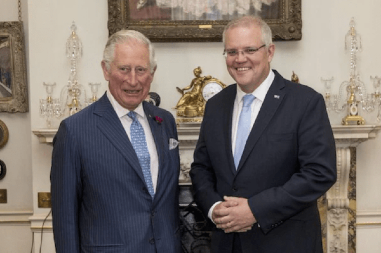Prince Charles is pictured with Australian Prime Minister Scott Morrison during a previous visit to Buckingham Palace (Photo: ABC)