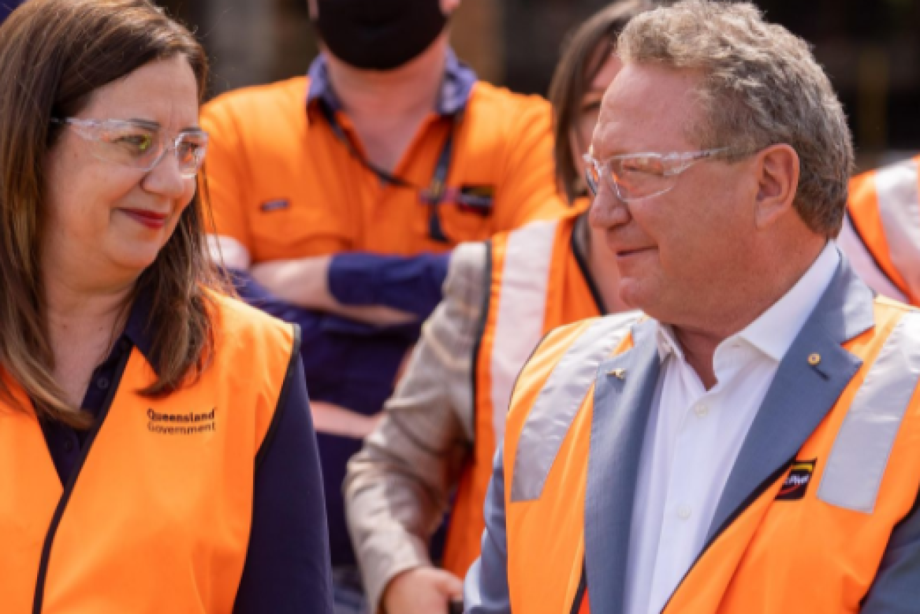 Premier Annastacia Palaszczuk and Andrew Forrest at Gibson Island