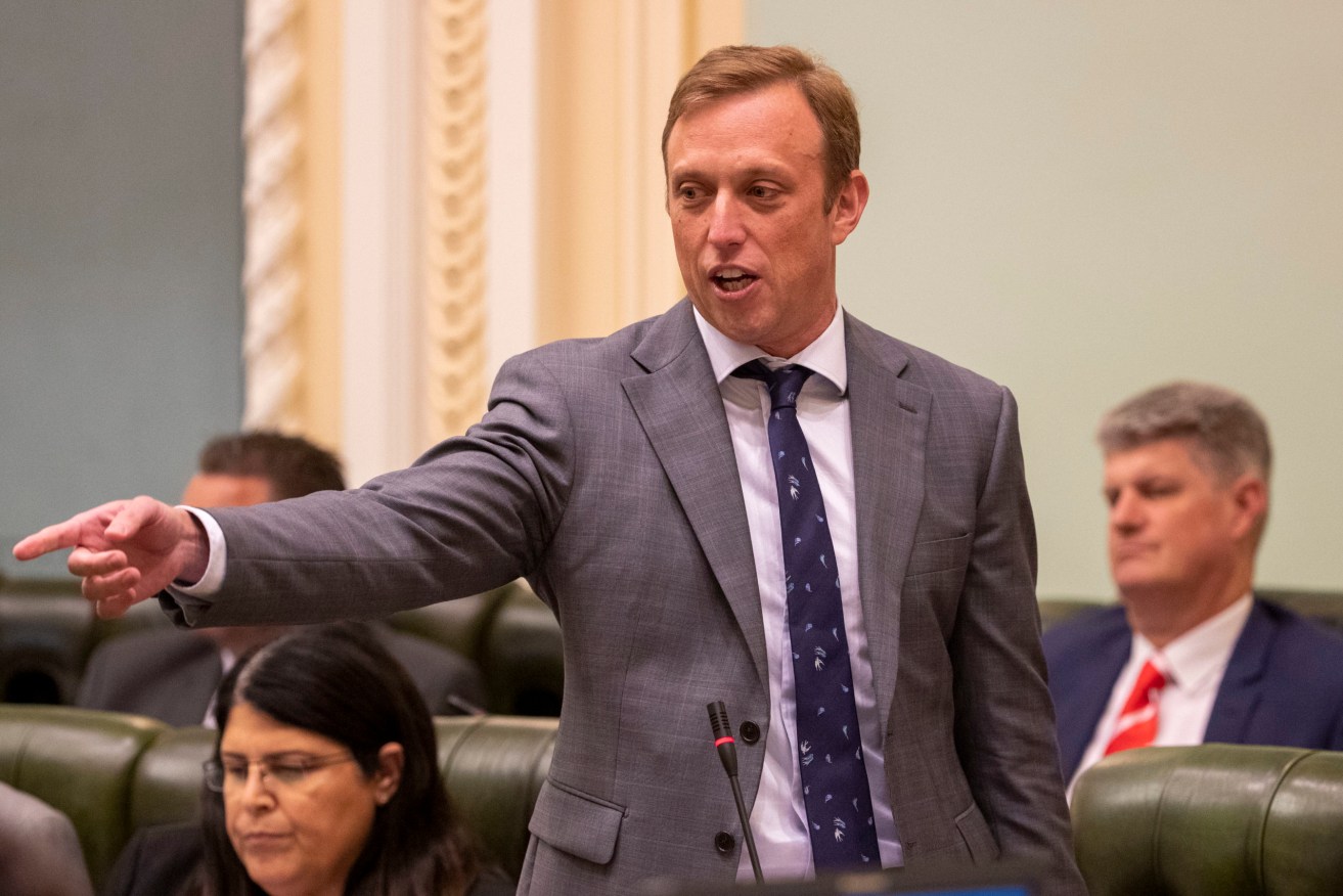 Deputy Premier Steven Miles speaking in parliament. (AAP Image/Glenn Hunt) 