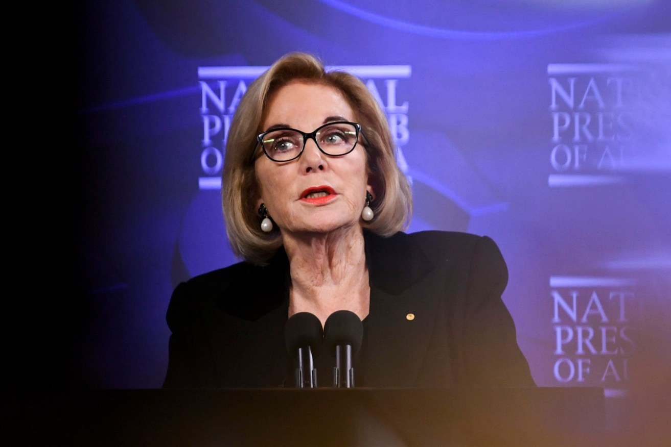 ABC Chairwoman Ita Buttrose addresses the National Press Club in Canberra (AAP Image/Lukas Coch) 