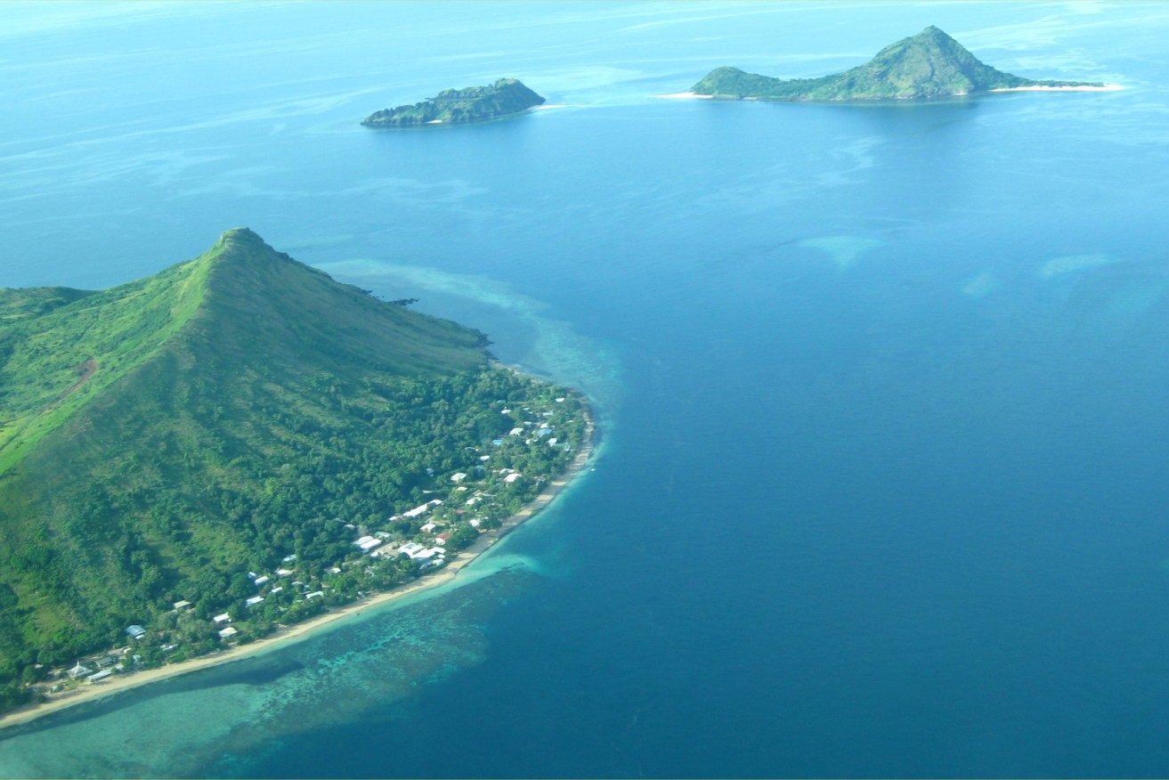 The island of Mer taken from a passing plane (Image: QMN)