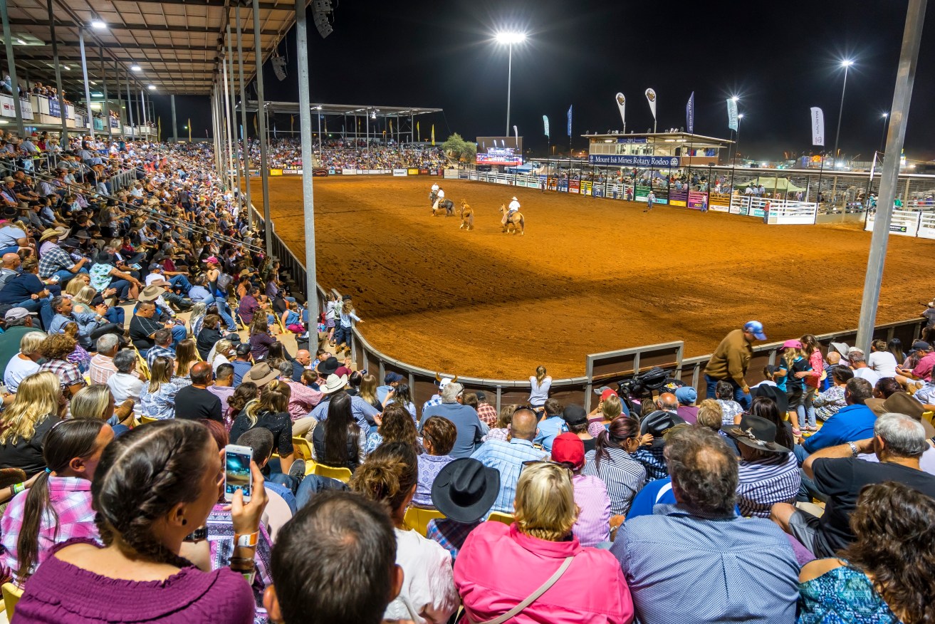 Crowds flock to Mount Isa Mines Rotary Rodeo - one of dozens of regional events that drove a bumper year in outback tourism.