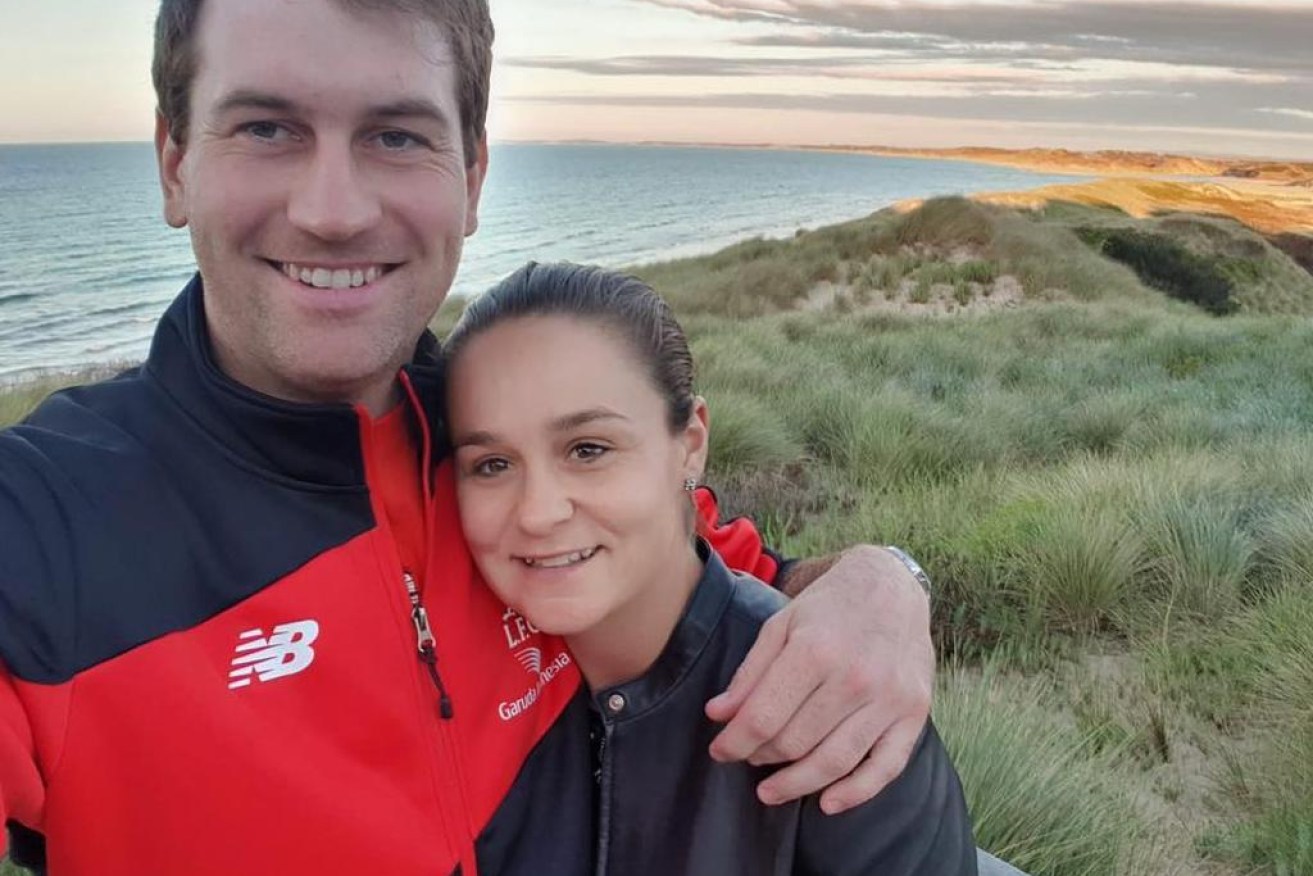 Ash Barty announced her engagement to long-time boyfriend Garry Kissick late last year. (Photo: Facebook)