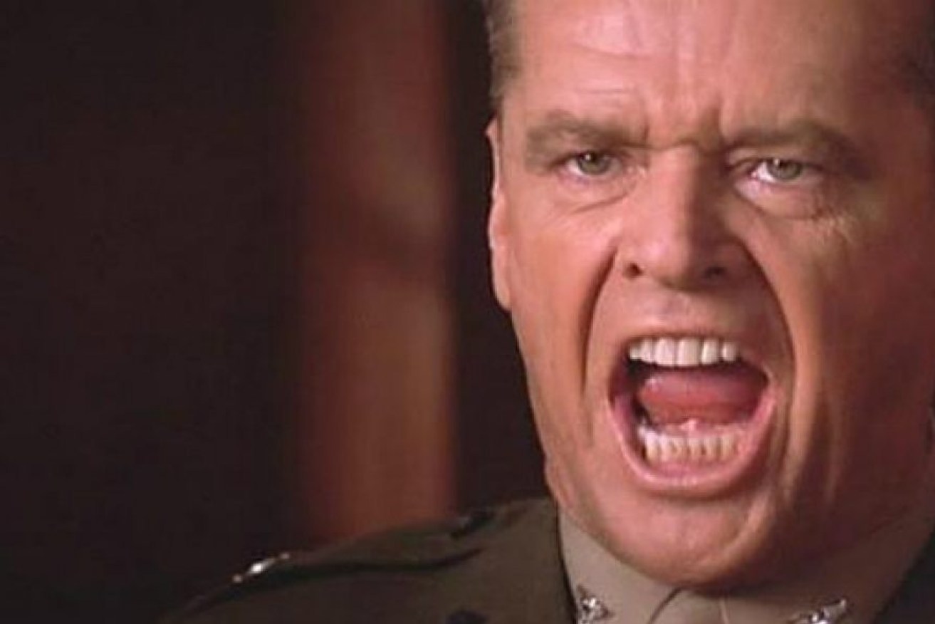 Jack Nicholson's "you can't handle the truth" rant cast evidence in a whole new light in the movie A Few Good Men. (File image)