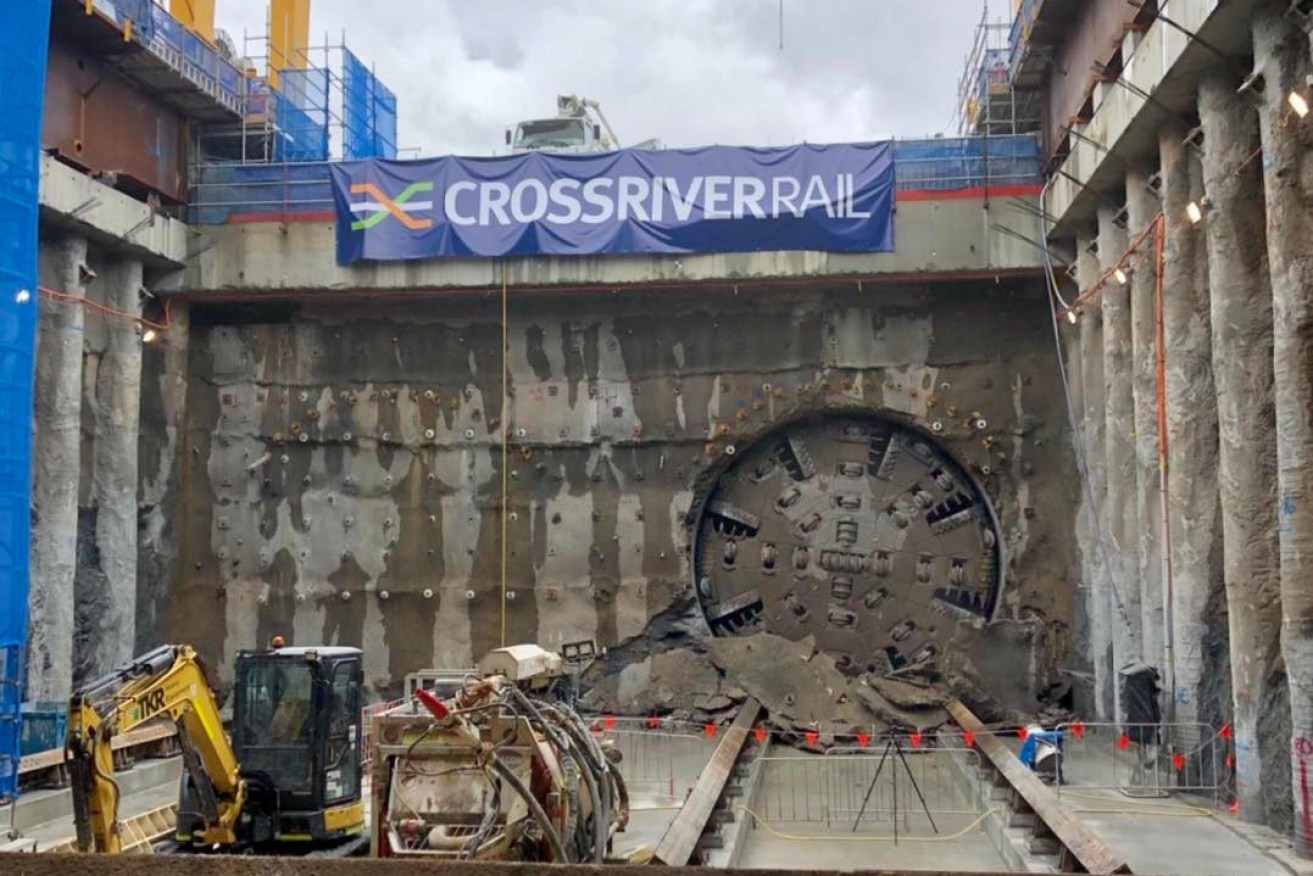 TBM Else breaks through at Cross River Rail's northern portal after its 4000 metre journey underground from Woolloongabba.