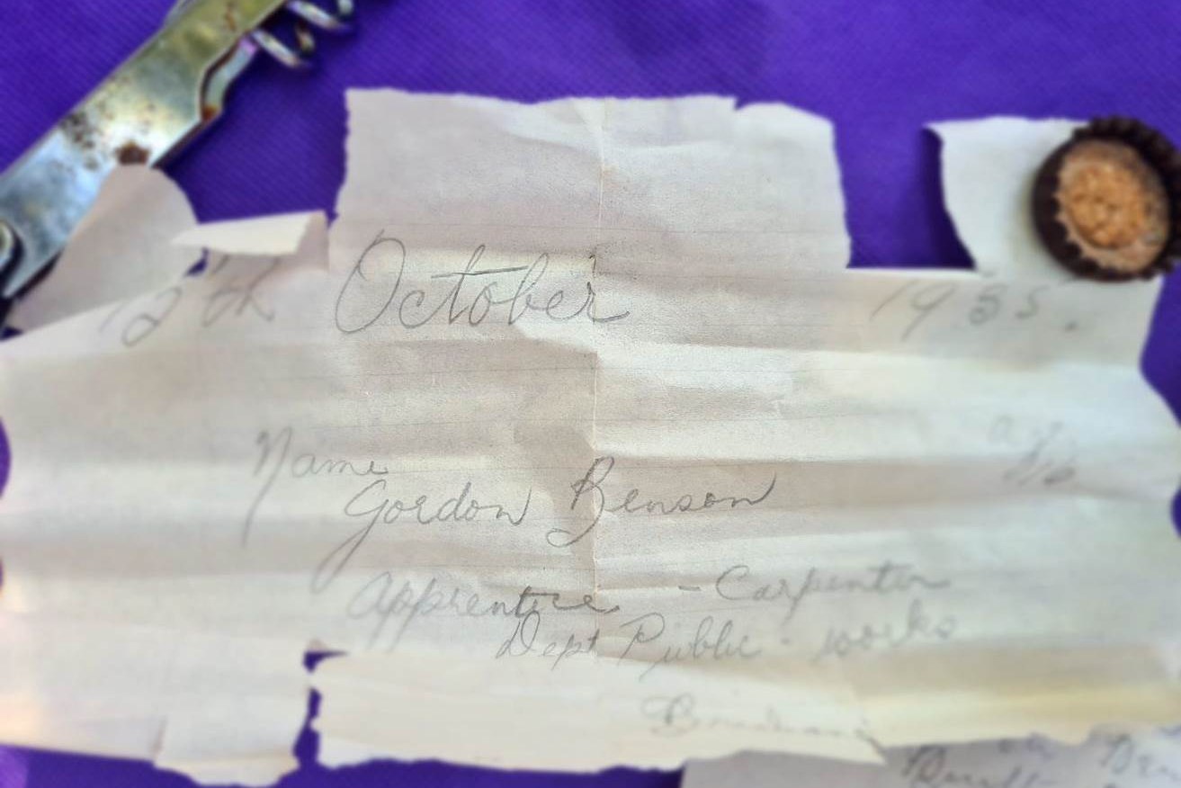 The time capsule letter written in 1935 and hidden for eight decades in the roof of a Brisbane primary school. (Photo: Supplied).