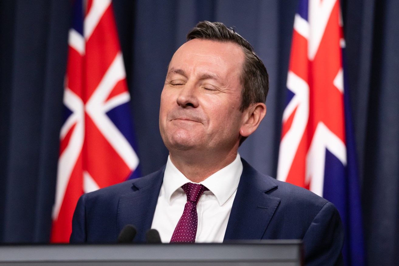 WA Premier Mark McGowan has revealed modelling showing the state is likely to have 500,000 virus cases by August.(AAP Image/Richard Wainwright) 

