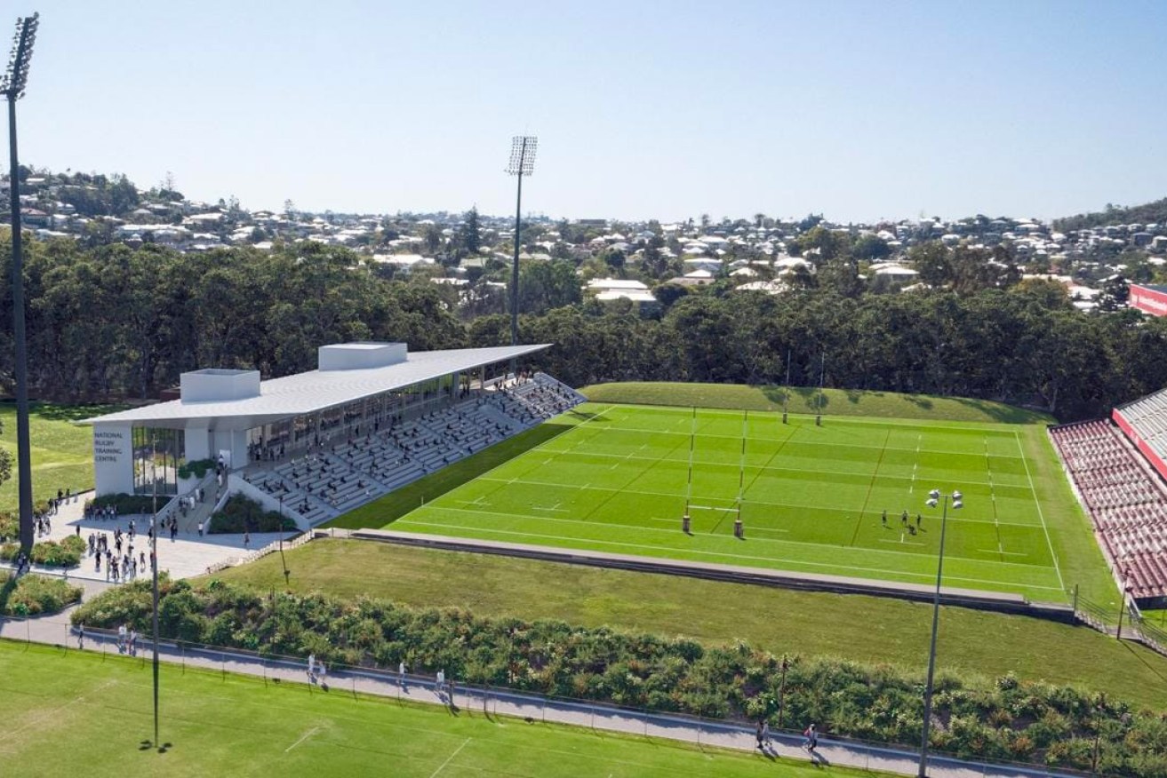 An artist's impression of the redeveloped Ballymore, including a national rugby training centre designed by local architects Blight Rayner.