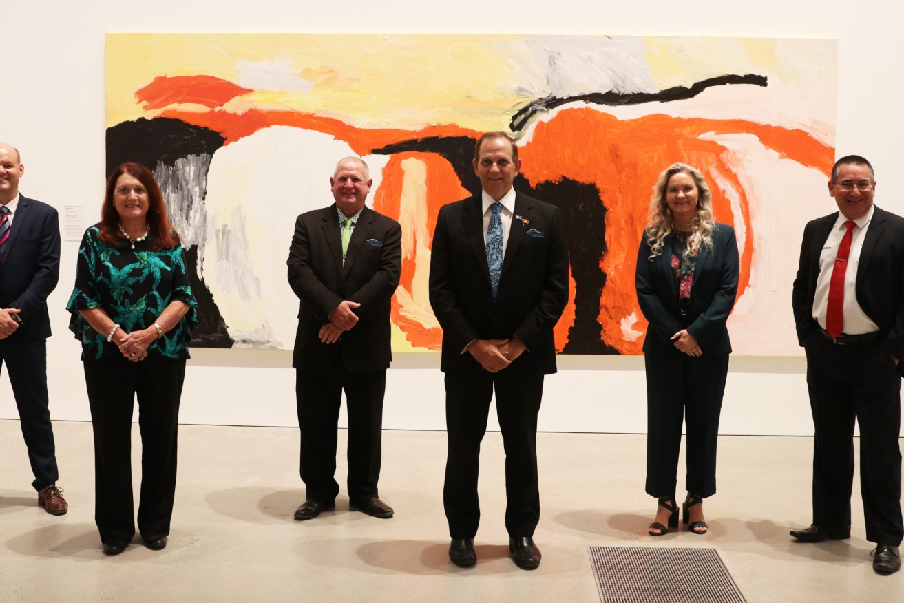 CULTURAL SHIFT: Rockhampton councillors celebrate the opening of the new Museum of Art, form left: Grant Mathers, Ellen Smith, Neil Fisher, Tony Williams, Cherie Rutherford and Drew Wickerson. (Photo: Supplied).