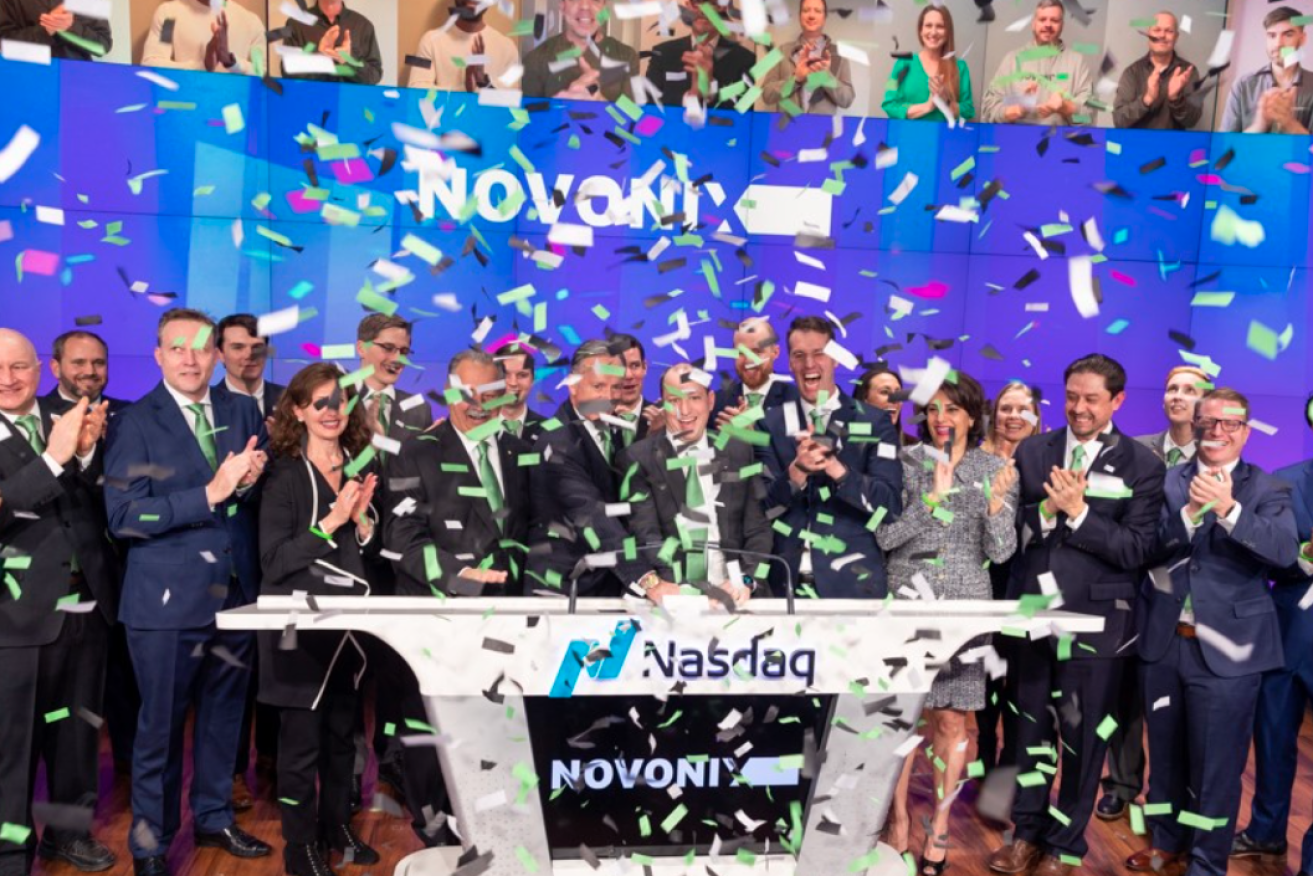 Novonix executives celebrate the company's Nasdaq listing