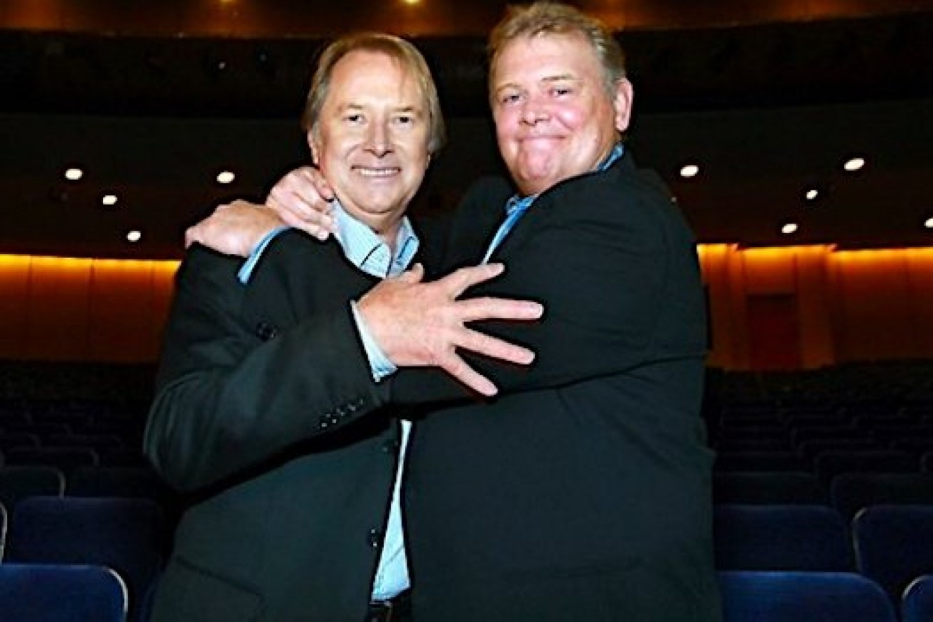 Glenn Wheatley (left) with his client and great mate John Farnham. (Image: Radioinfo).