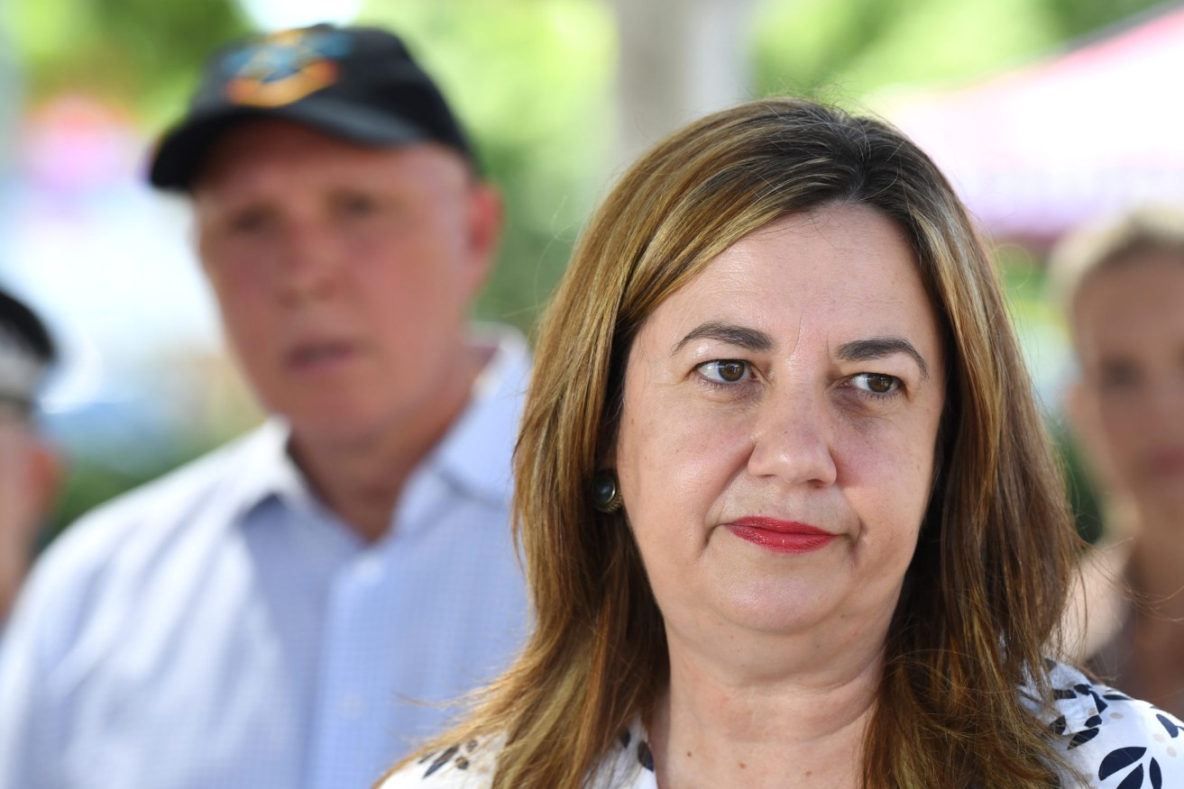 Queensland Premier Annastacia Palaszczuk appears to be heading for an iceberg but is too stubborn to change course.  (AAP Image/Darren England) 