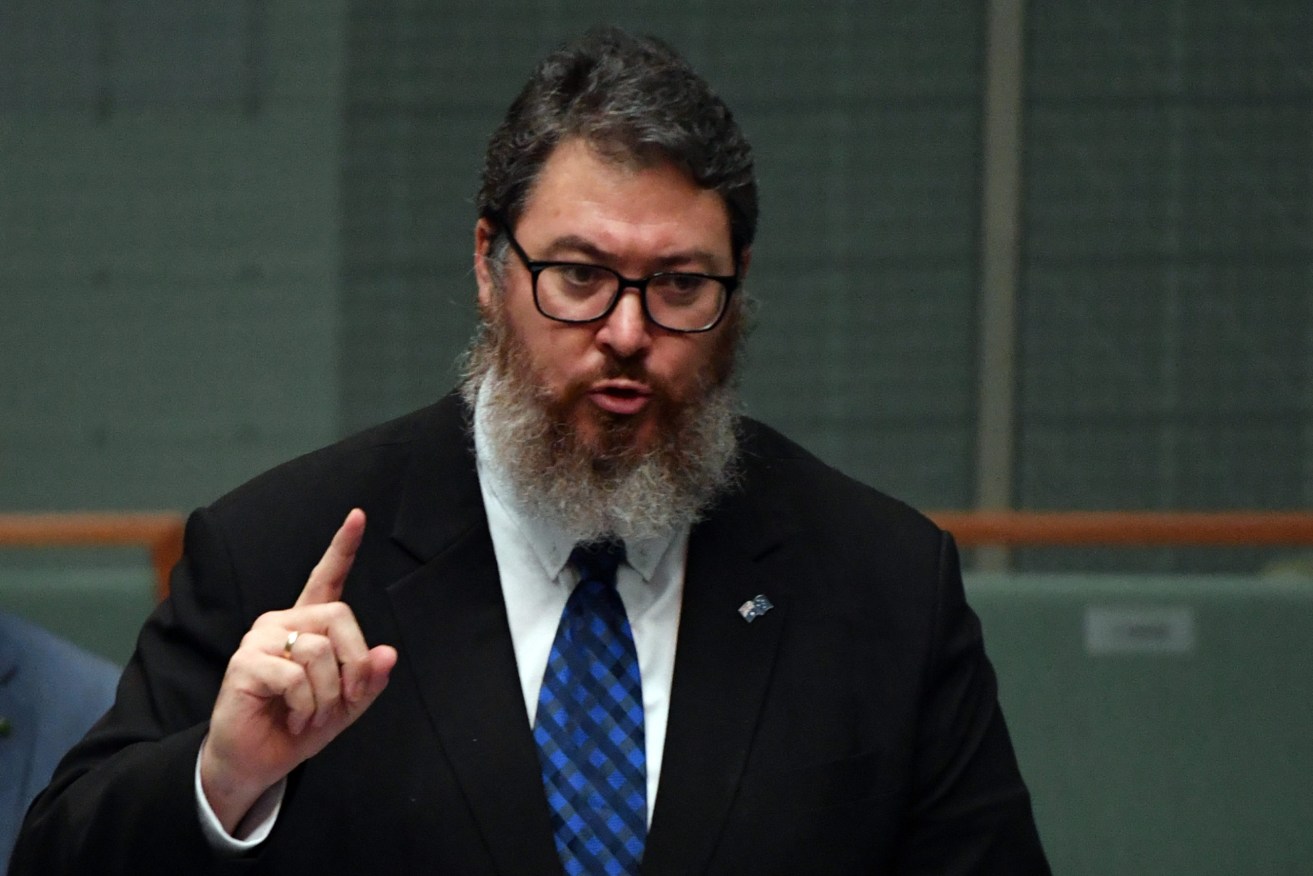 Nationals member for Dawson George Christensen makes his valedictory speech in fedeal parliament. (AAP Image/Mick Tsikas) 
