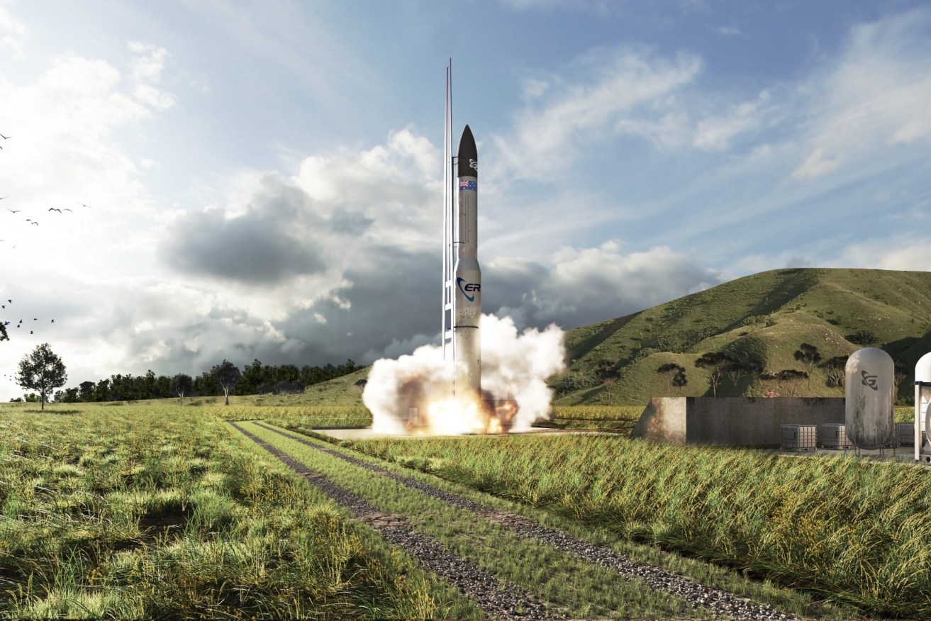 An artist's impression of Gilmour's planned rocket launch