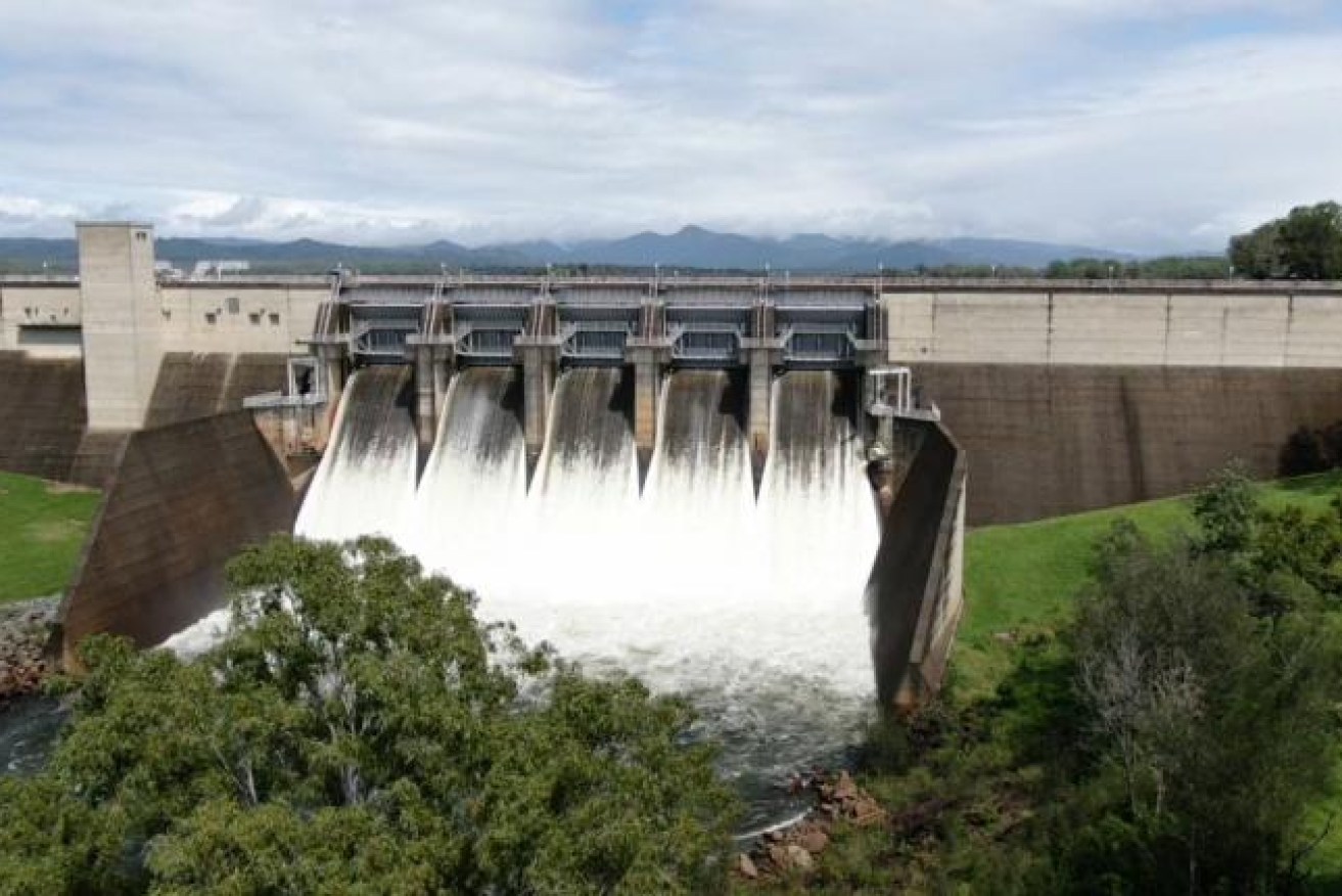 Several south east Queensland dams have opened their spill gates ahead of another wet day Sunday Image: SEQWater.