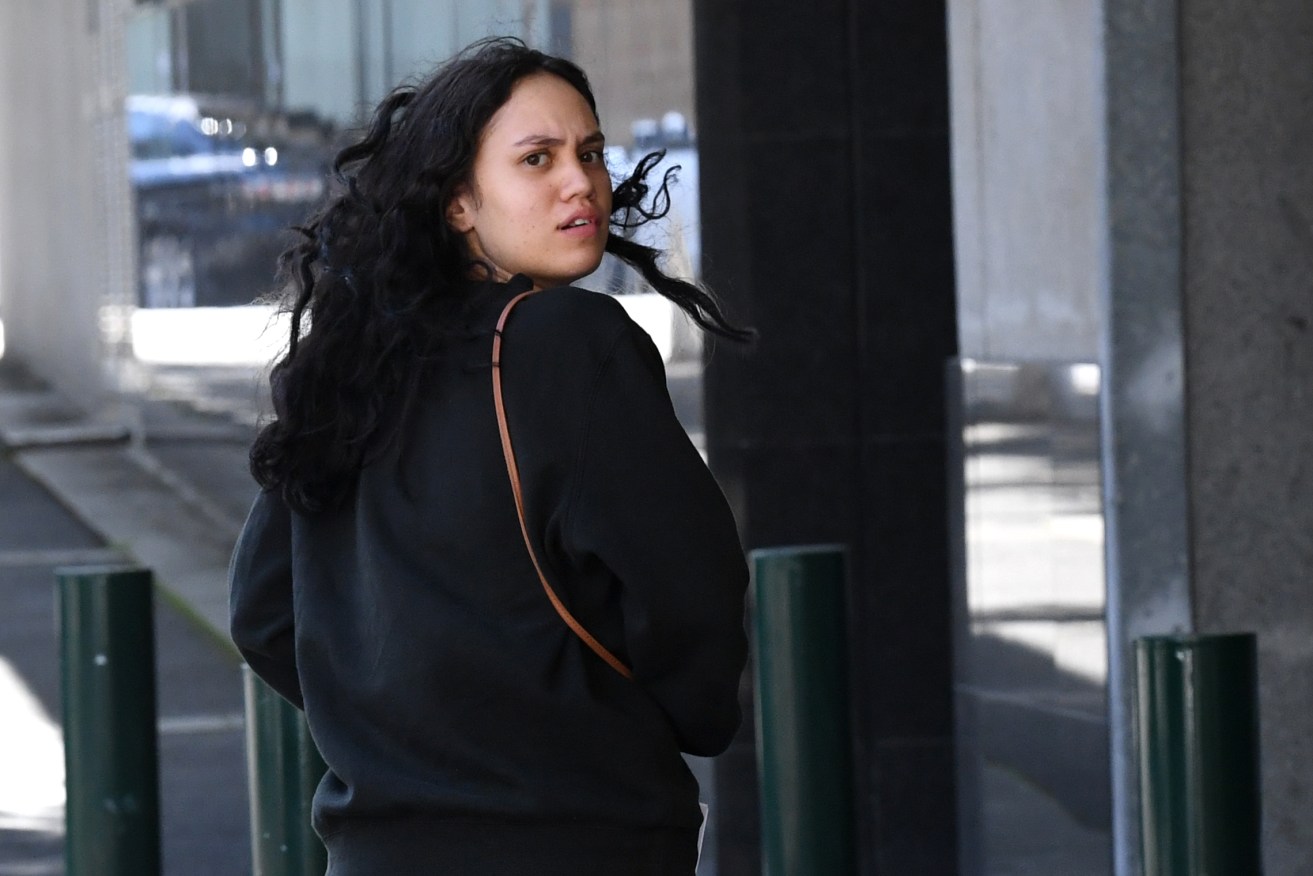 Te Raukura Anahera Alexander is seen leaving the Brisbane Watchhouse after being granted bail in Brisbane. Alexander allegedly tried to poison her housemates as payback for mistreating her kittens, a Brisbane court has been told. (AAP Image/Darren England) 