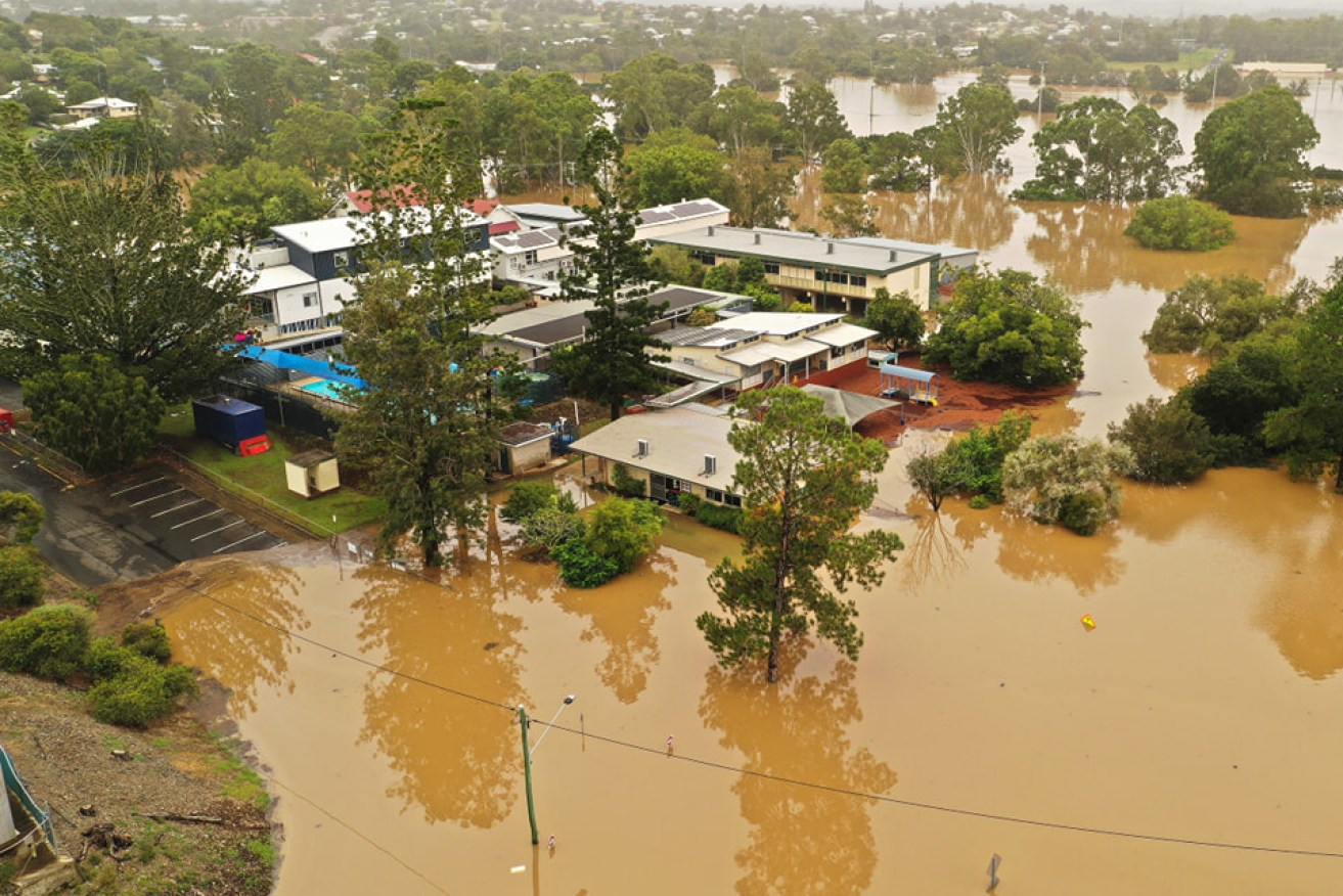 One Mile state school in Gympie was inundated. (Image: Facebook)