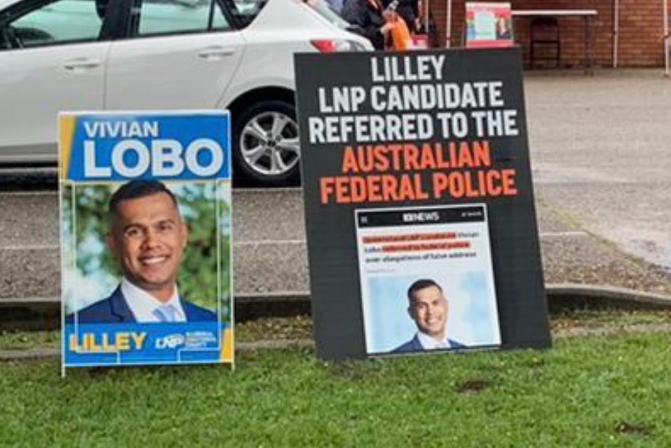 A sign outside a pre-polling place in the electorate of Lilley on Brisbane's northside.